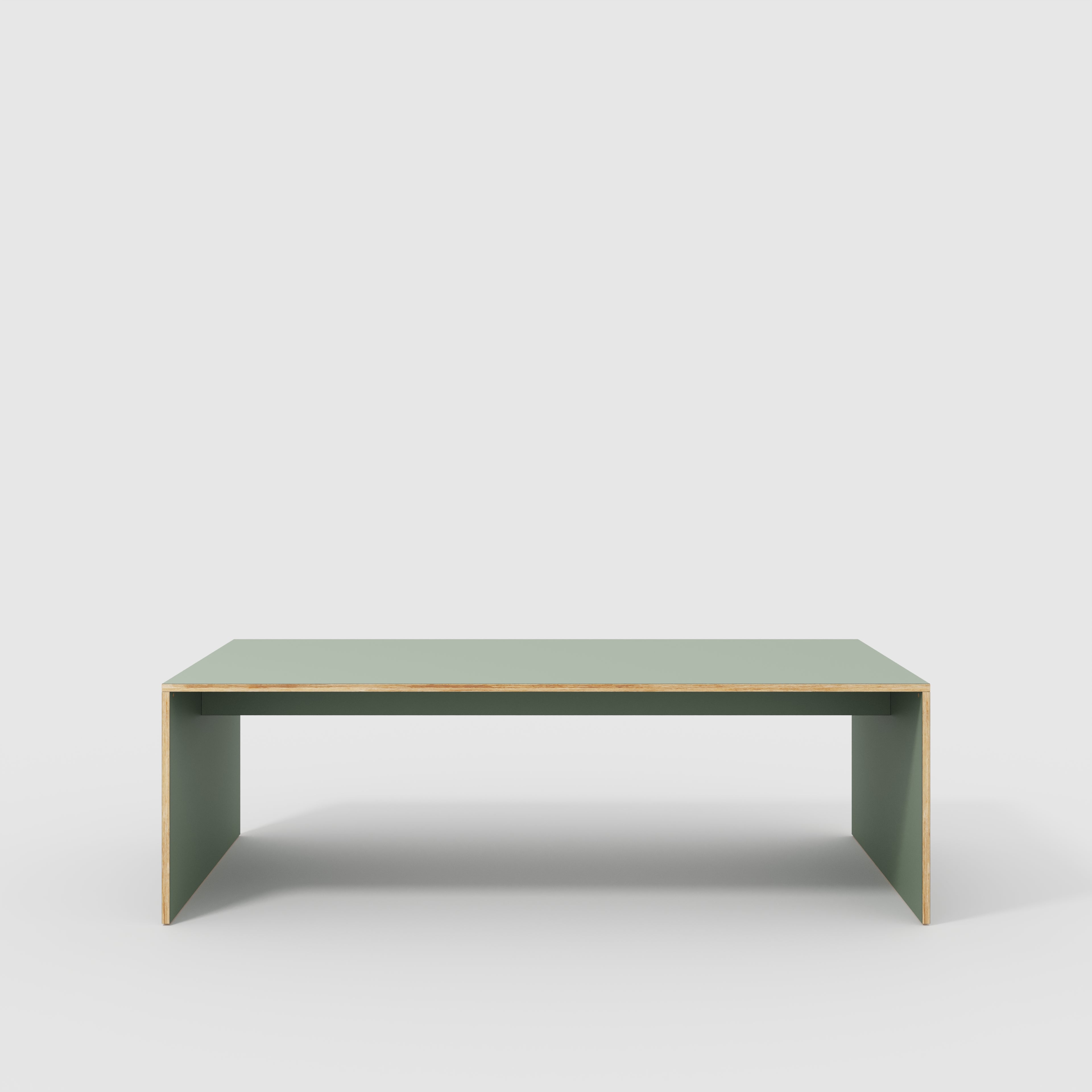 Table with Solid Sides - Formica Green Slate - 2400(w) x 1200(d) x 750(h)