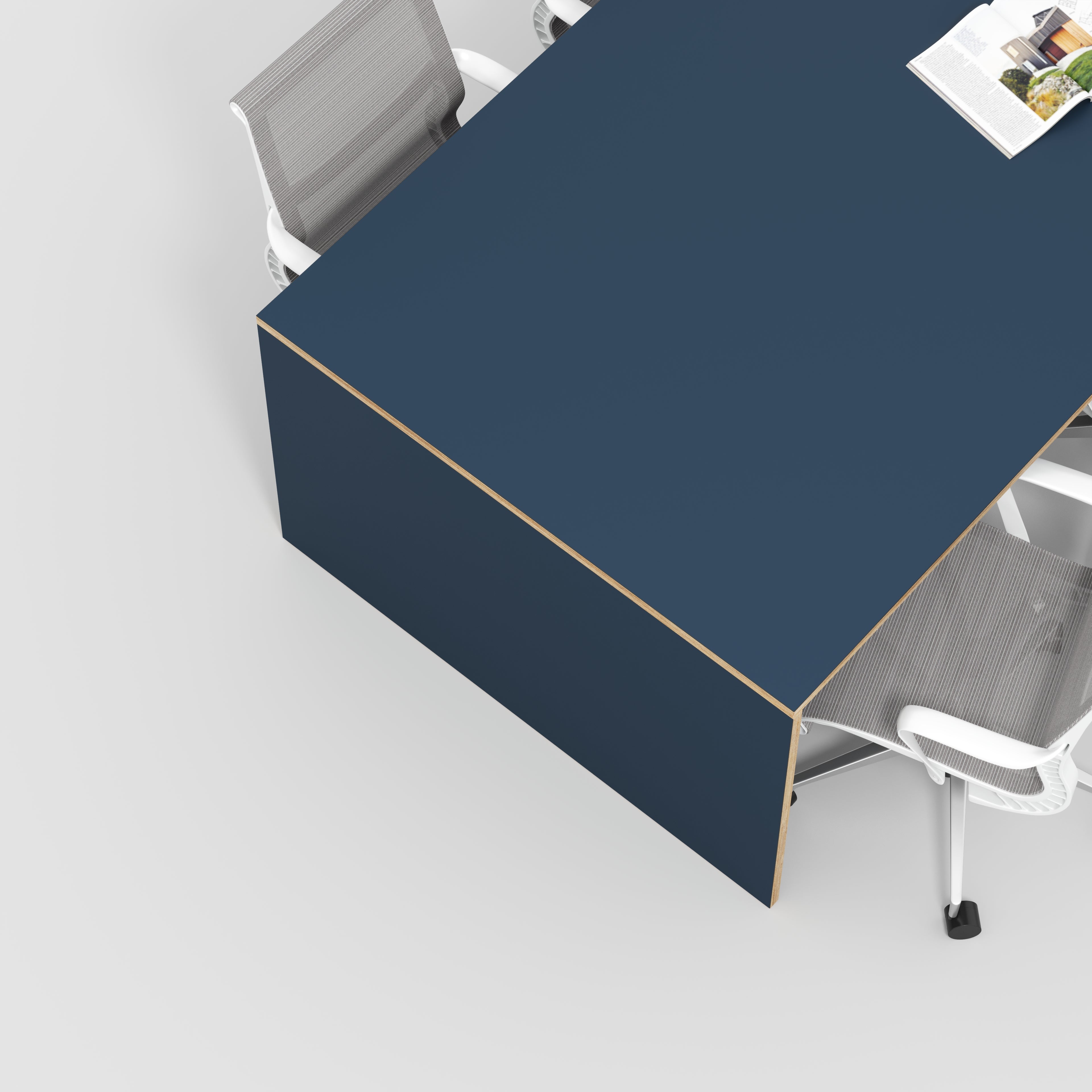 Table with Solid Sides - Formica Night Sea Blue - 2400(w) x 1200(d) x 750(h)