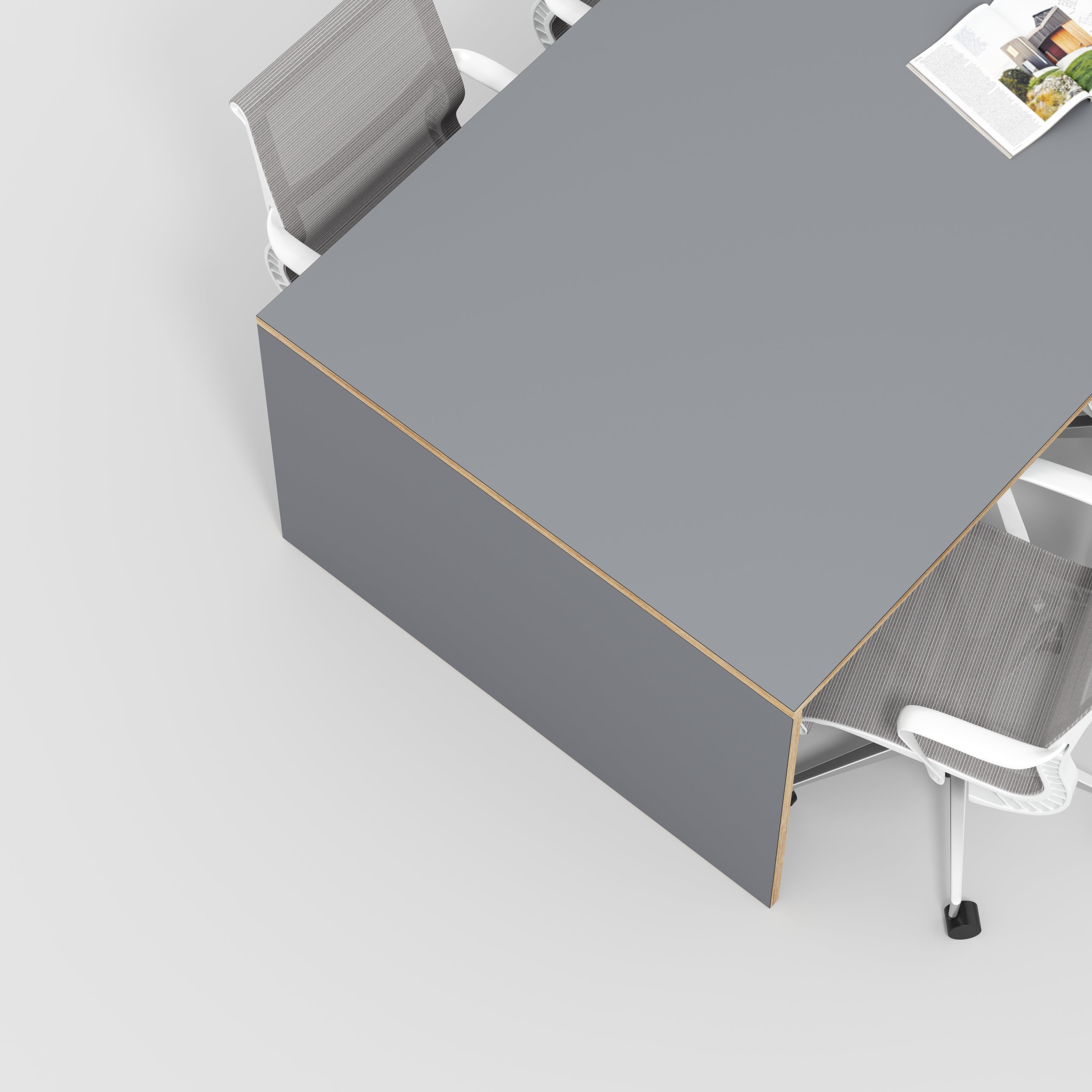 Table with Solid Sides - Formica Tornado Grey - 2400(w) x 1200(d) x 750(h)