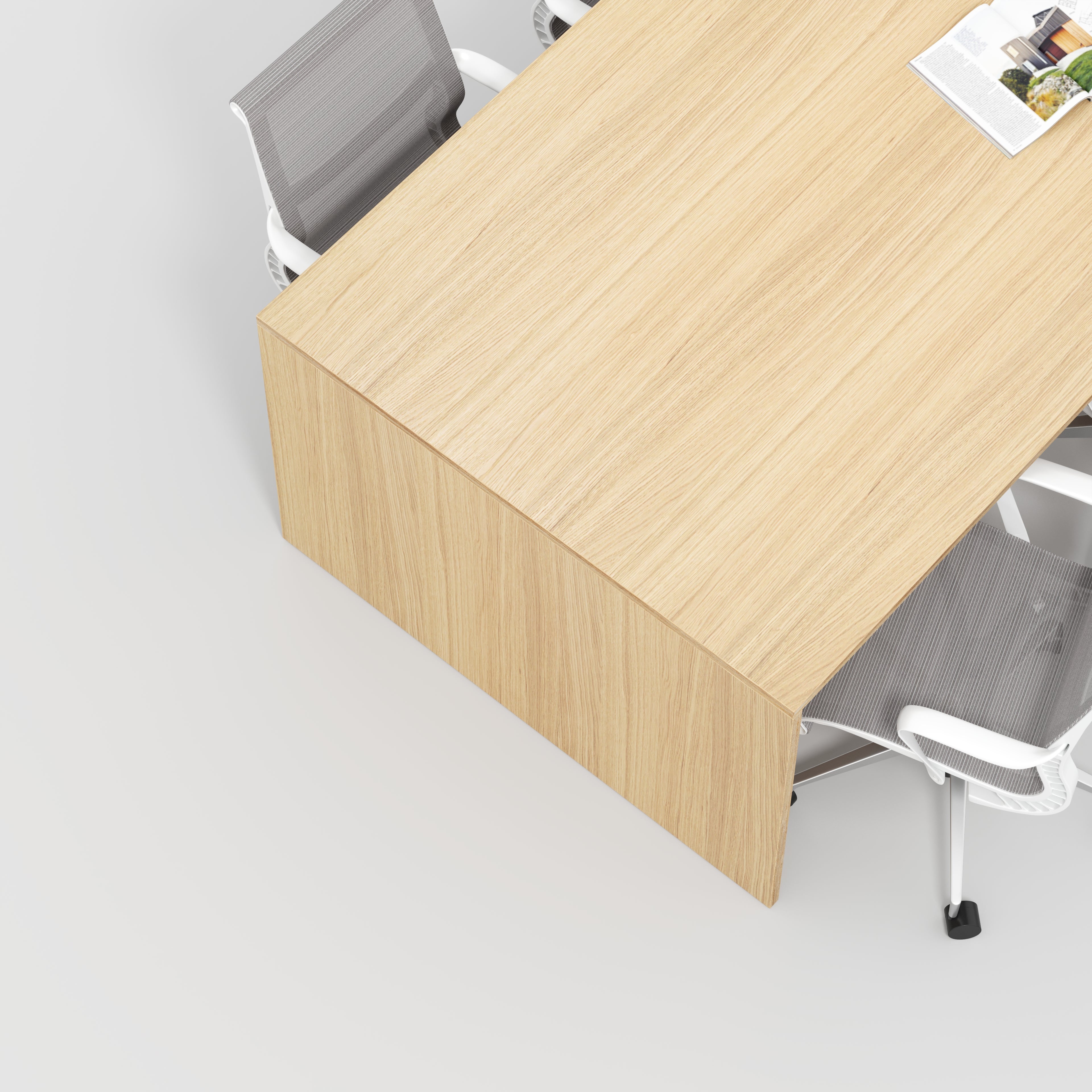 Table with Solid Sides - Plywood Oak - 2400(w) x 1200(d) x 750(h)