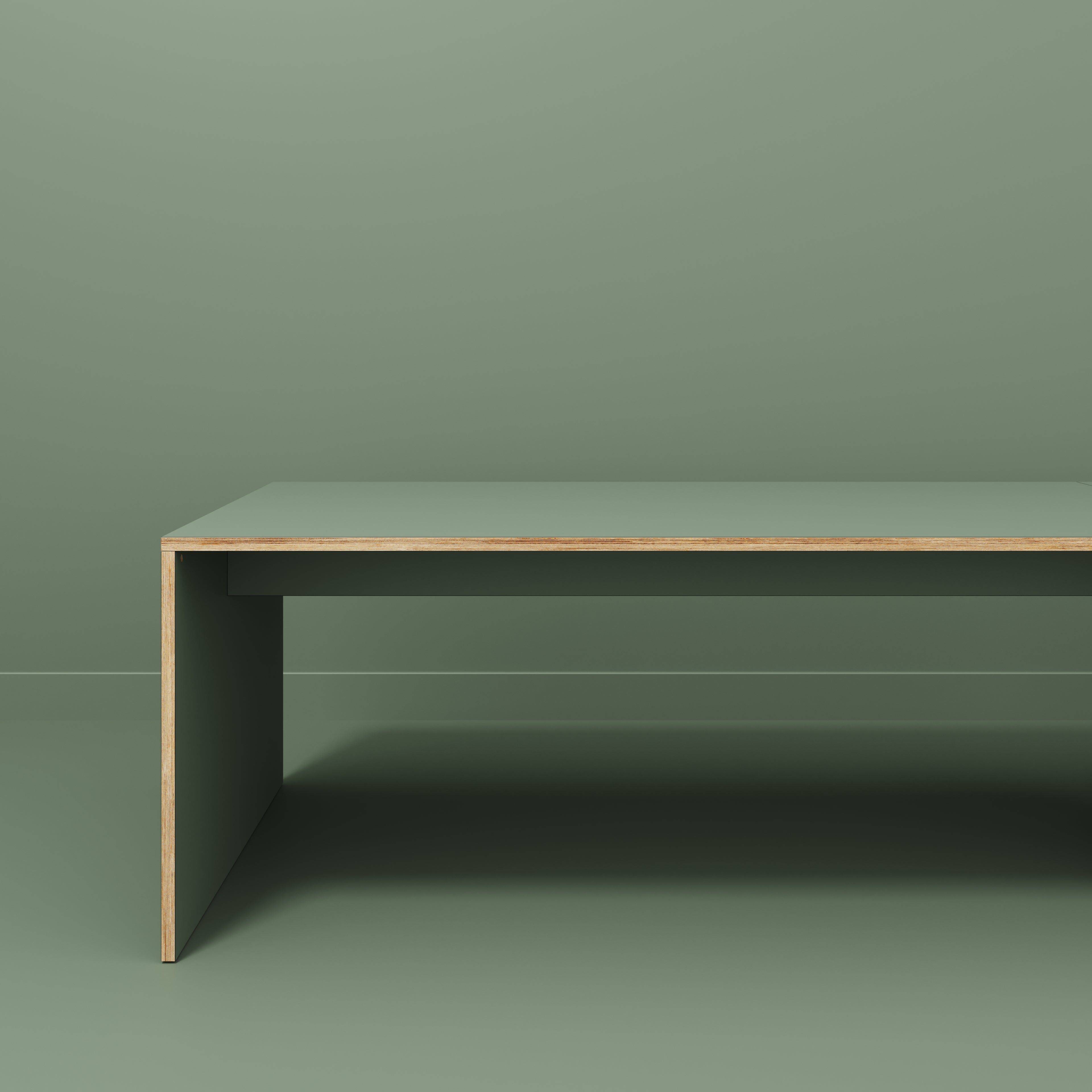Table with Solid Sides - Formica Green Slate - 4000(w) x 1000(d) x 735(h)