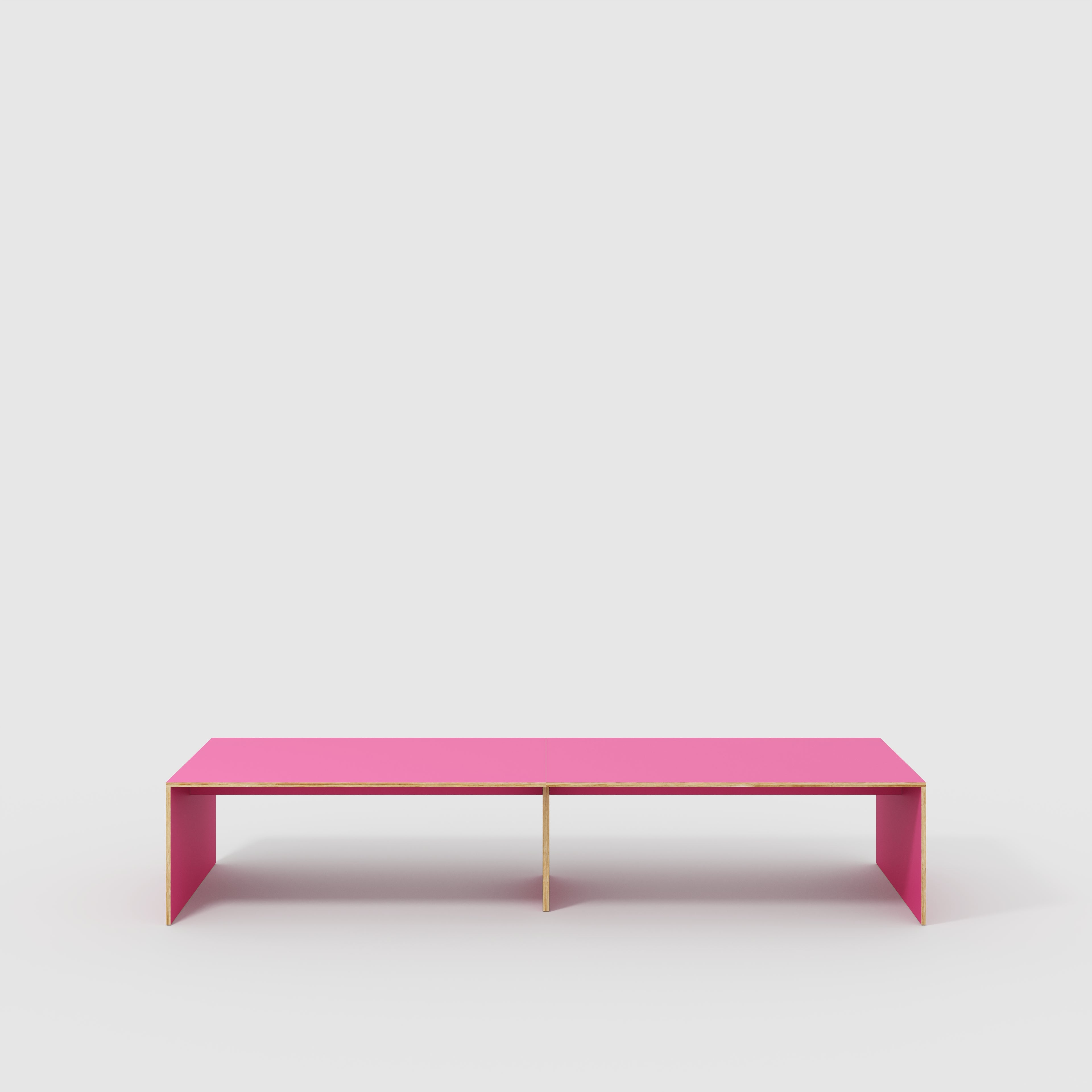 Table with Solid Sides - Formica Juicy Pink - 4000(w) x 1000(d) x 735(h)