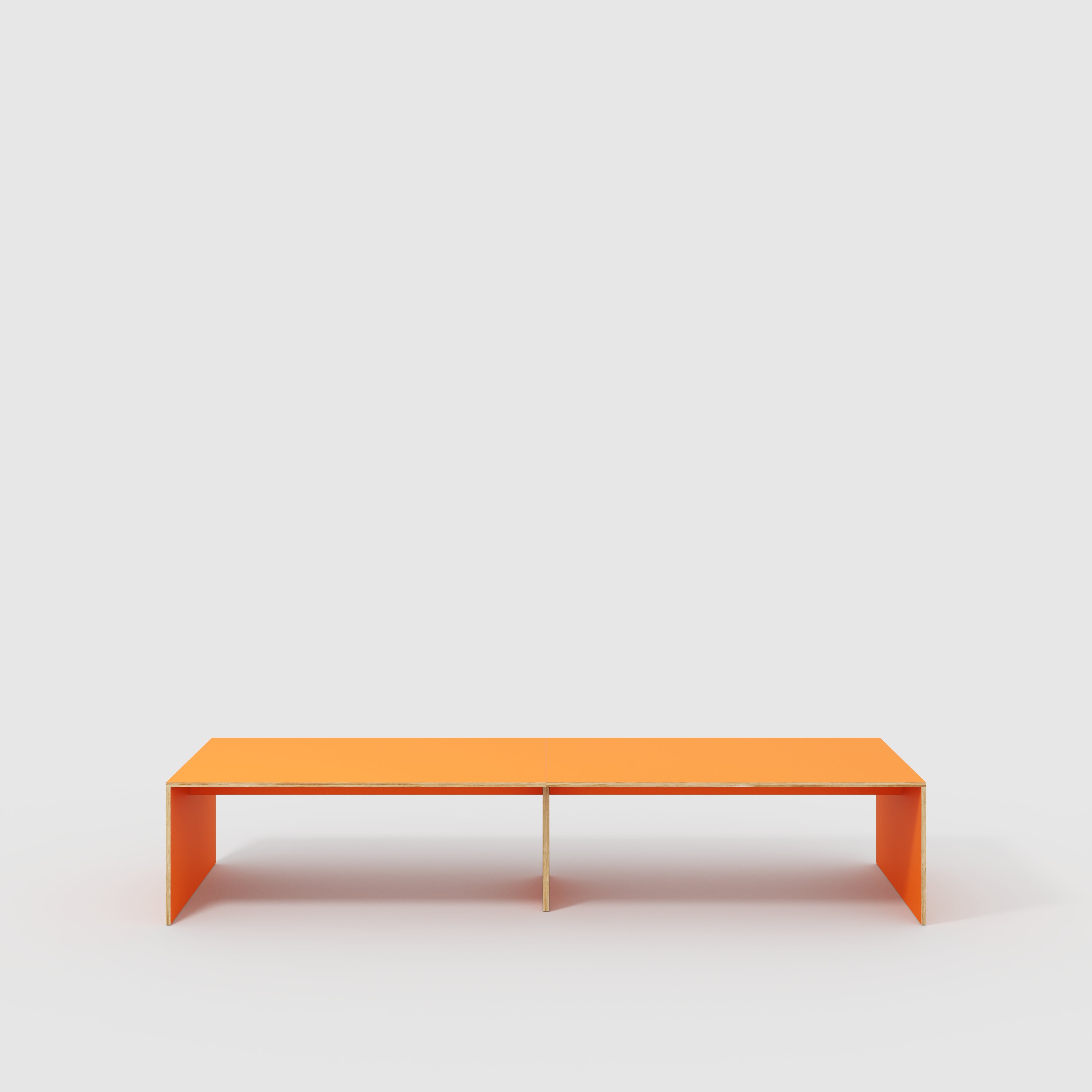 Table with Solid Sides - Formica Levante Orange - 4000(w) x 1000(d) x 735(h)