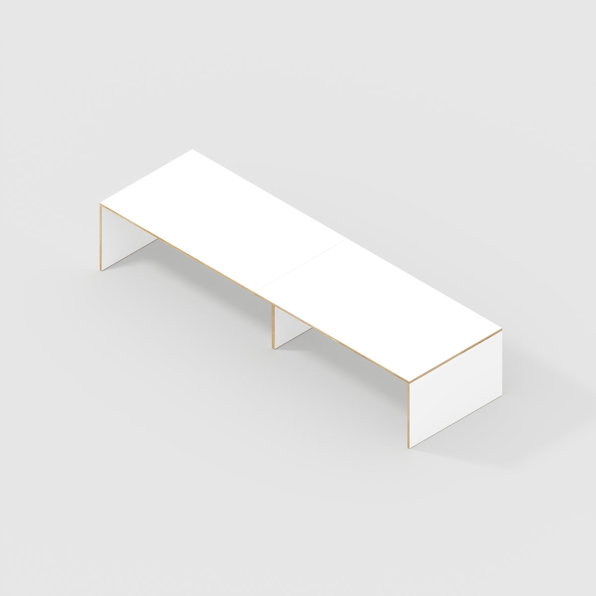 Plywood Table with Solid Sides - Formica White - 4000(w) x 1000(d) x 7