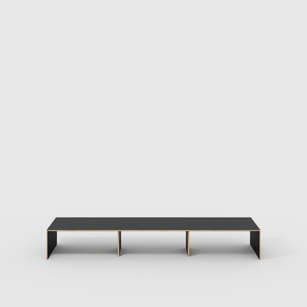 Plywood Table with Solid Sides - Formica Diamond Black - 5600(w) x 100