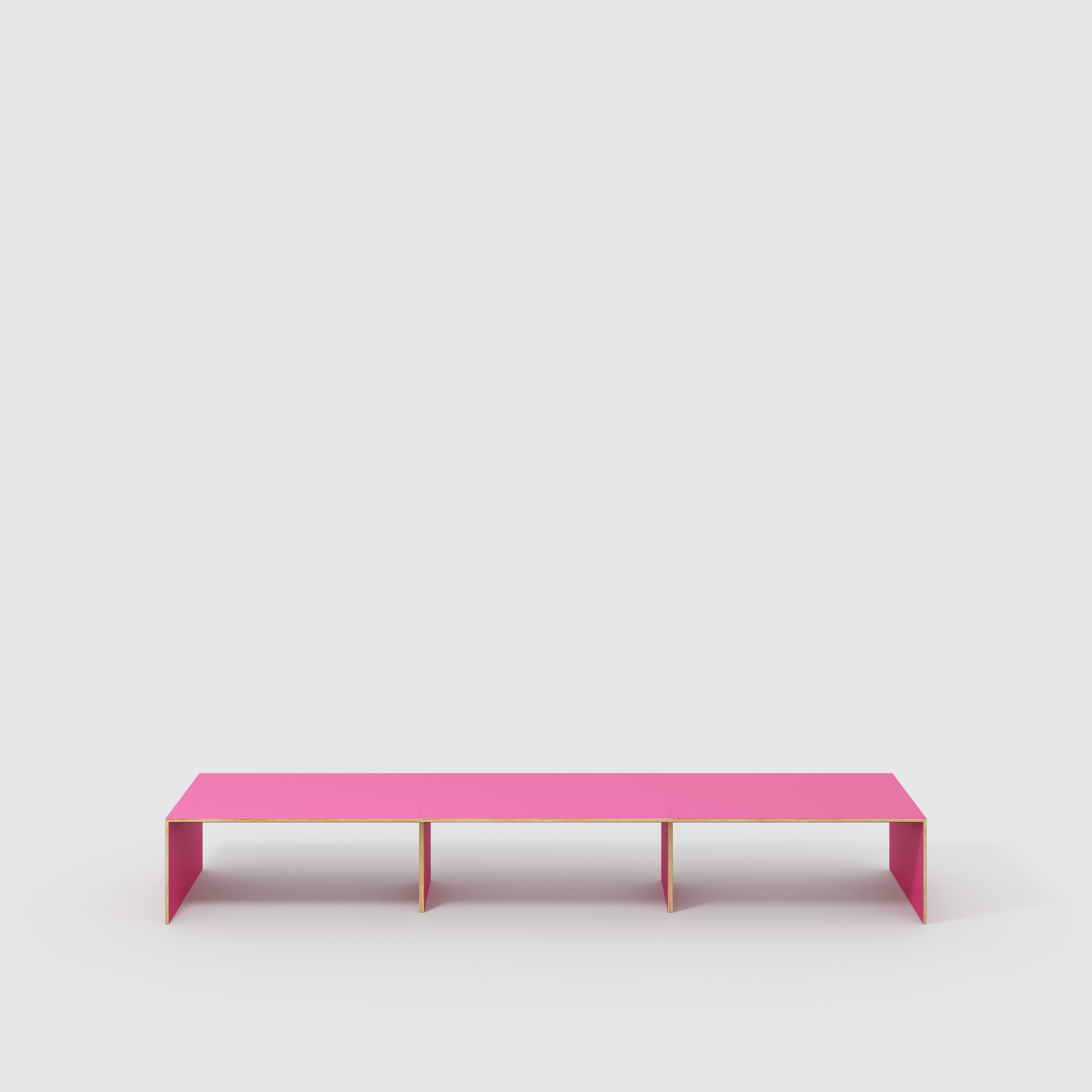 Table with Solid Sides - Formica Juicy Pink - 5600(w) x 1000(d) x 735(h)