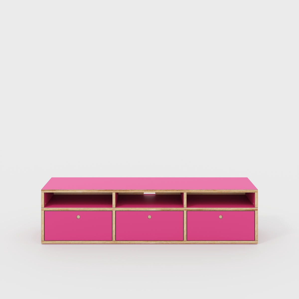 Plywood TV Entertainment Unit - Type 2 - Formica Juicy Pink - 1800(w)