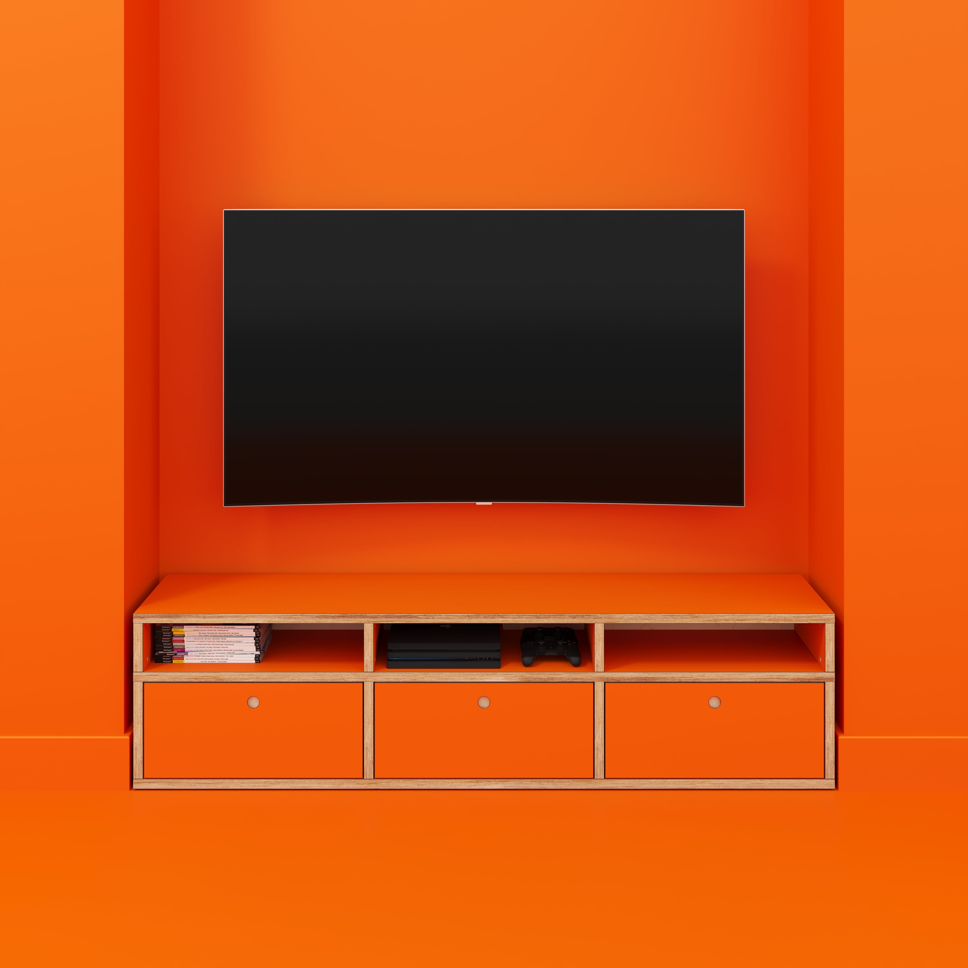 TV Entertainment Unit - Type 2 - Formica Levante Orange - 1800(w) x 400(d) x 450(h)