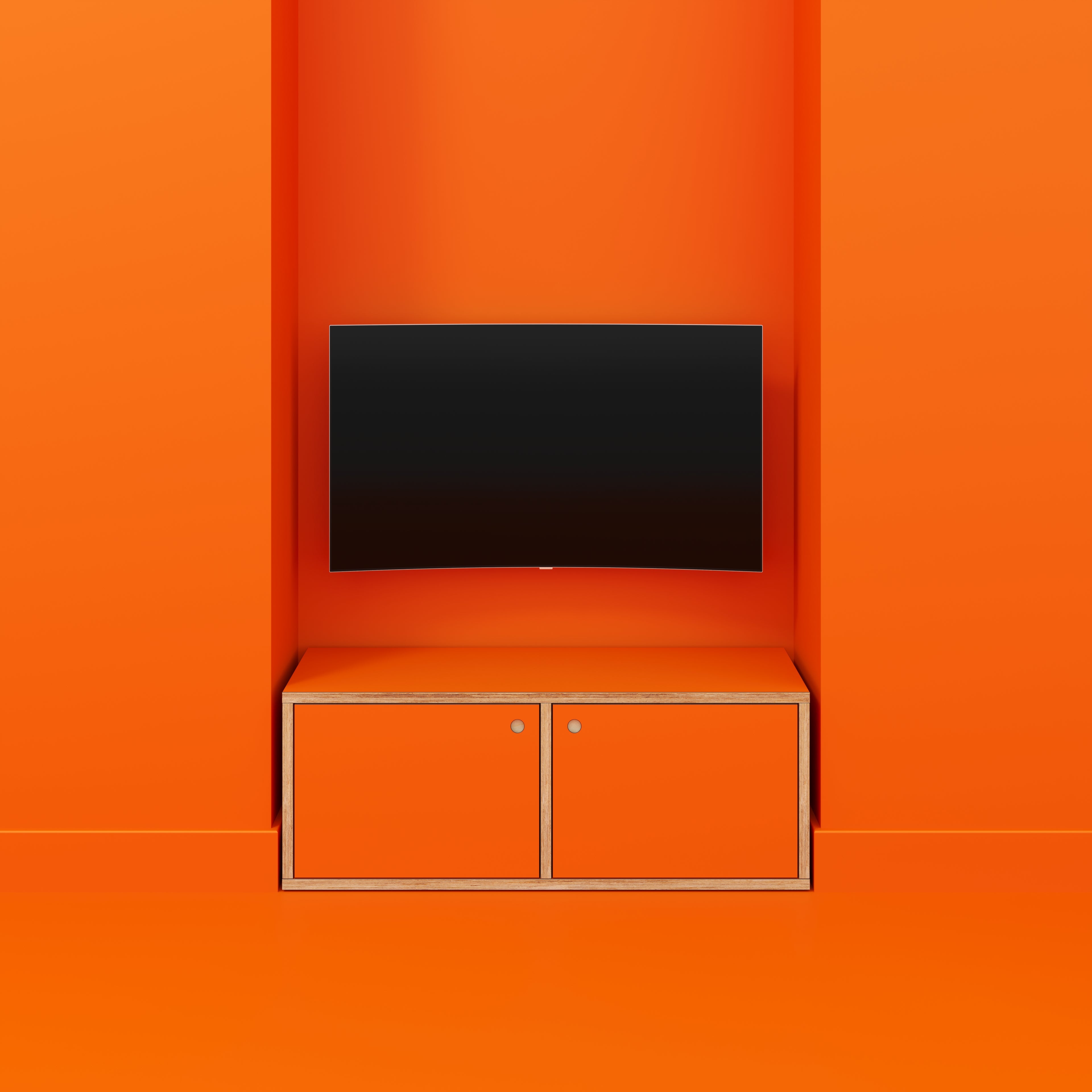 Storage with Doors - Formica Levante Orange - 1200(w) x 400(d) x 450(h)