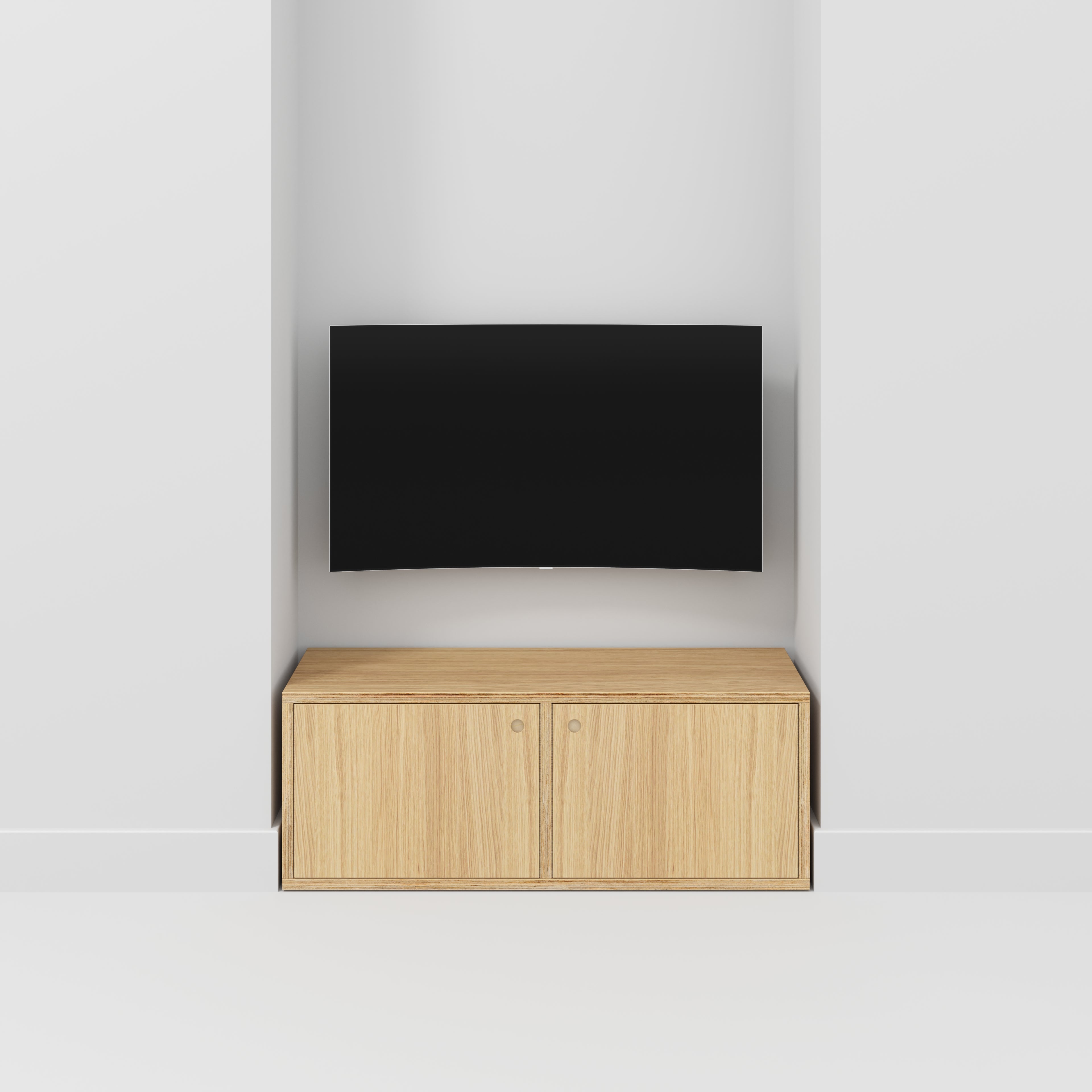Storage with Doors - Plywood Oak - 1200(w) x 400(d) x 450(h)