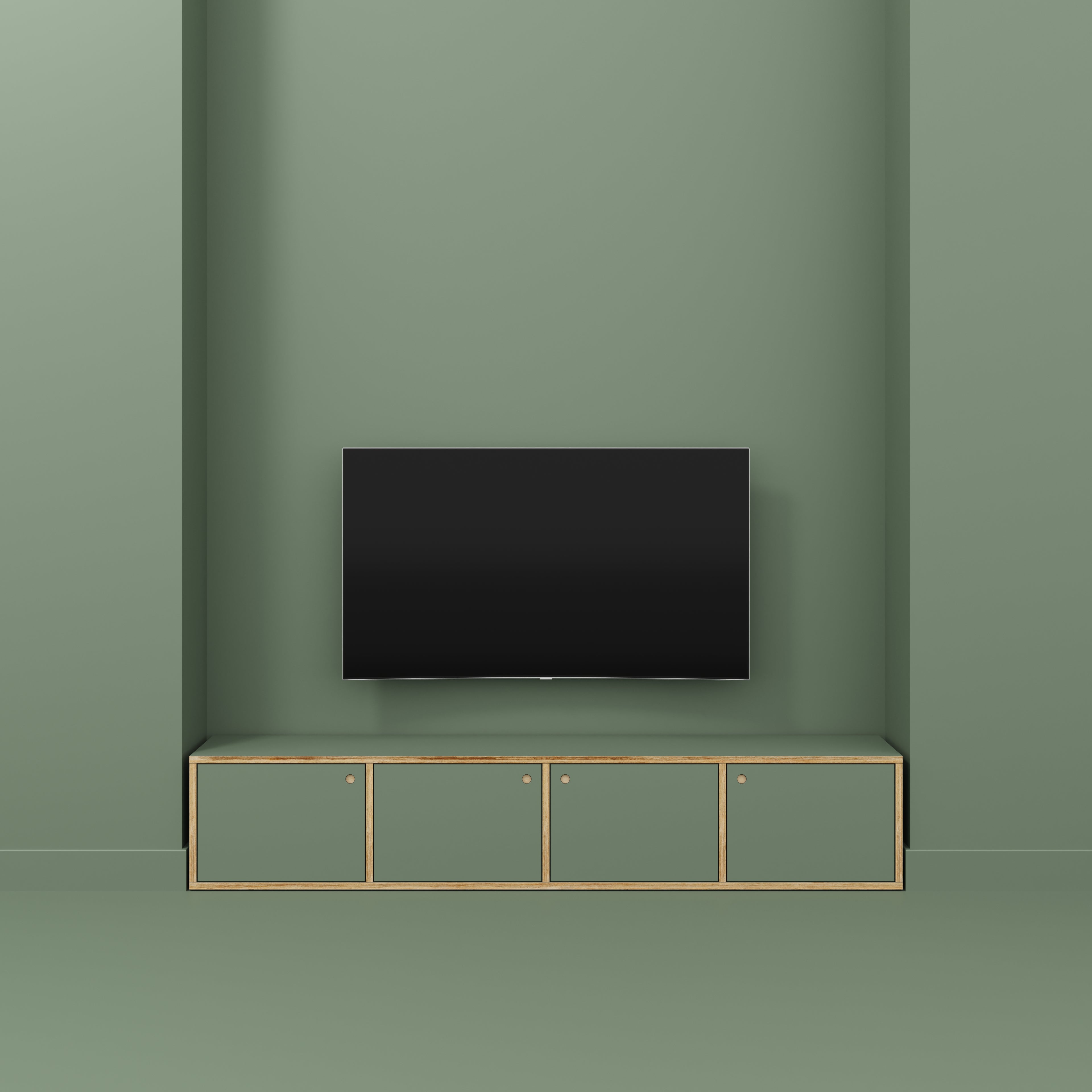 Storage with Doors - Formica Green Slate - 2400(w) x 400(d) x 450(h)