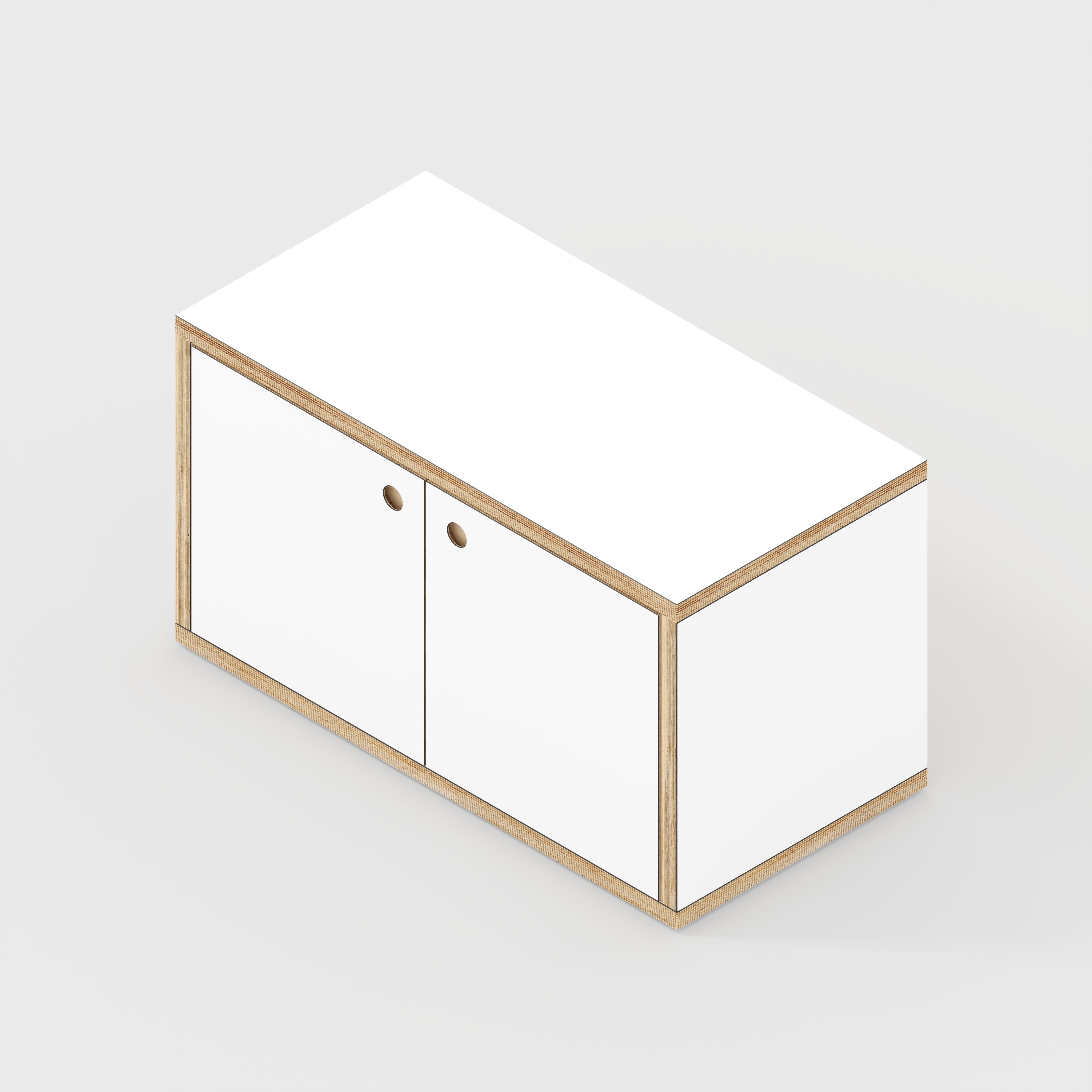 Plywood Storage with Doors - Formica White - 800(w) x 400(d) x 450(h)