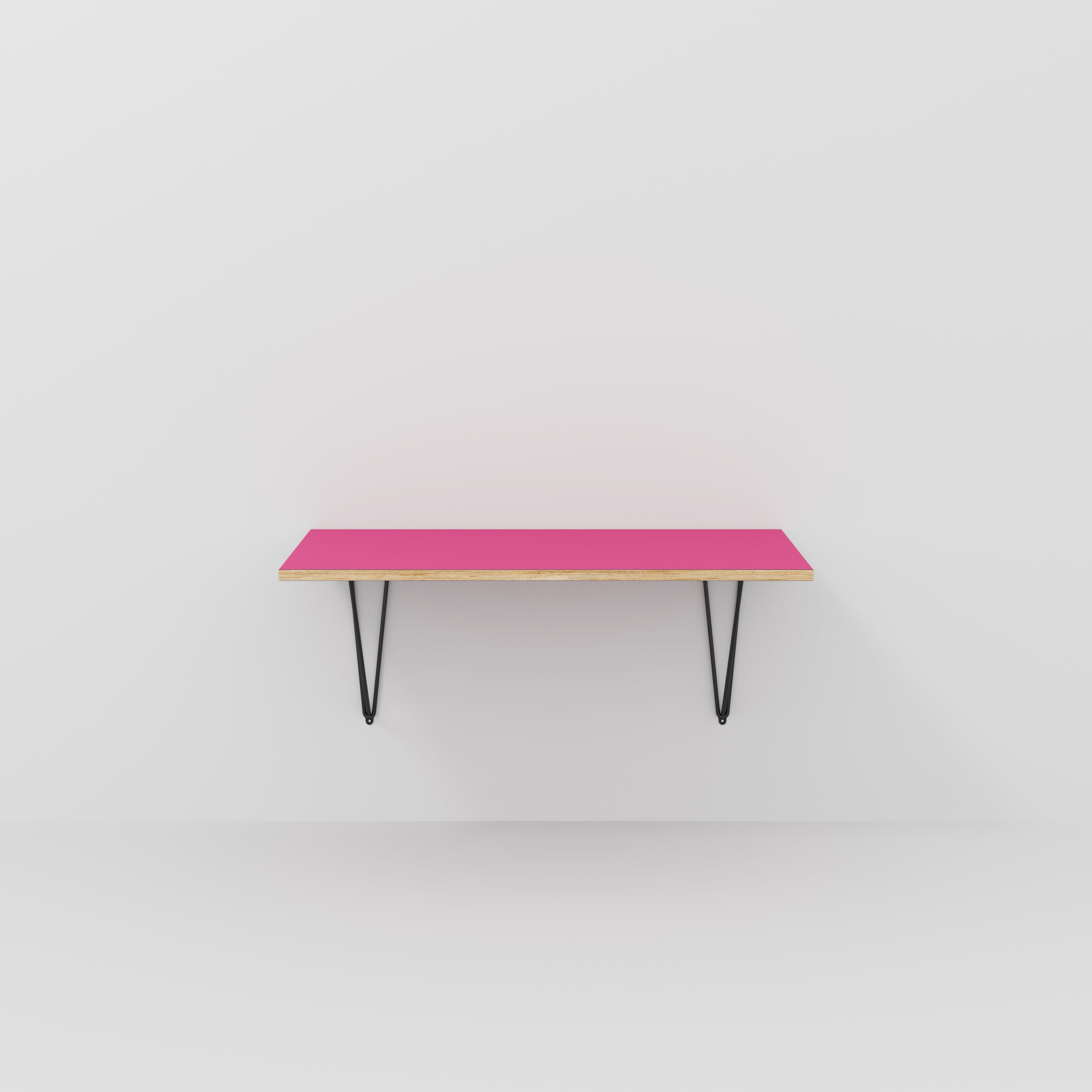 Wall Desk with Black Prism Brackets - Formica Juicy Pink - 1200(w) x 500(d)