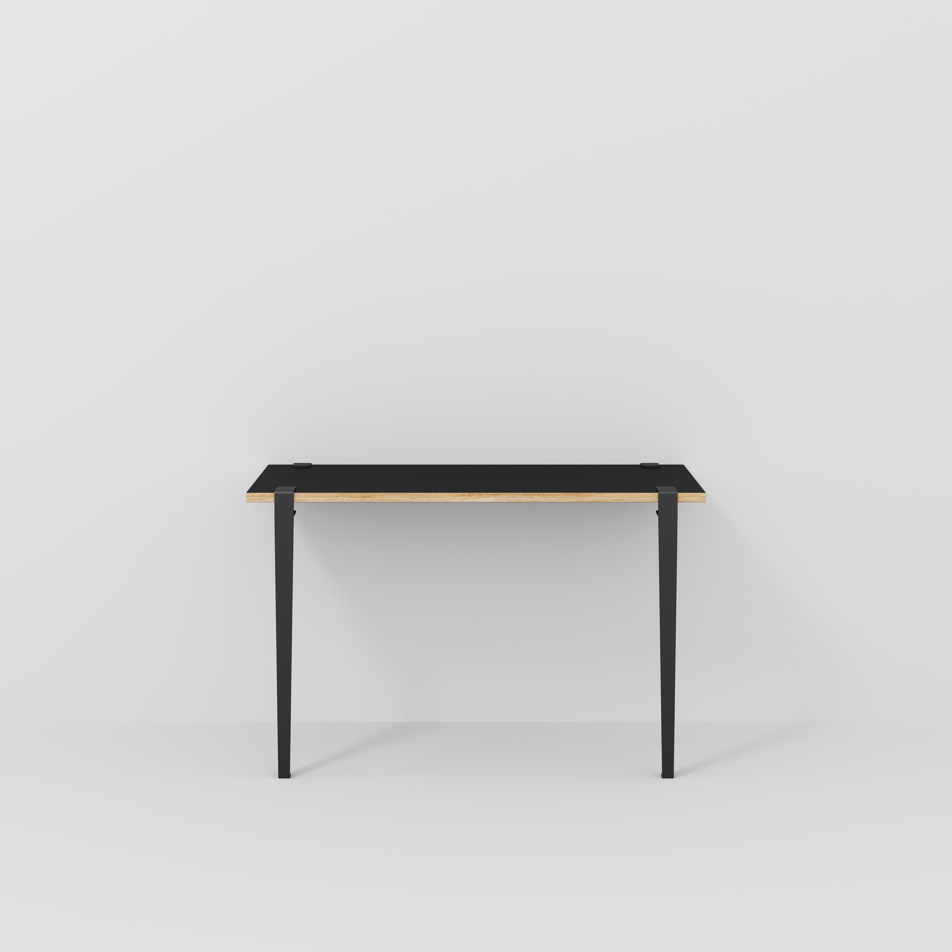 Wall Desk with Black Tiptoe Legs and Brackets - Formica Diamond Black - 1200(w) x 400(d) x 750(h)