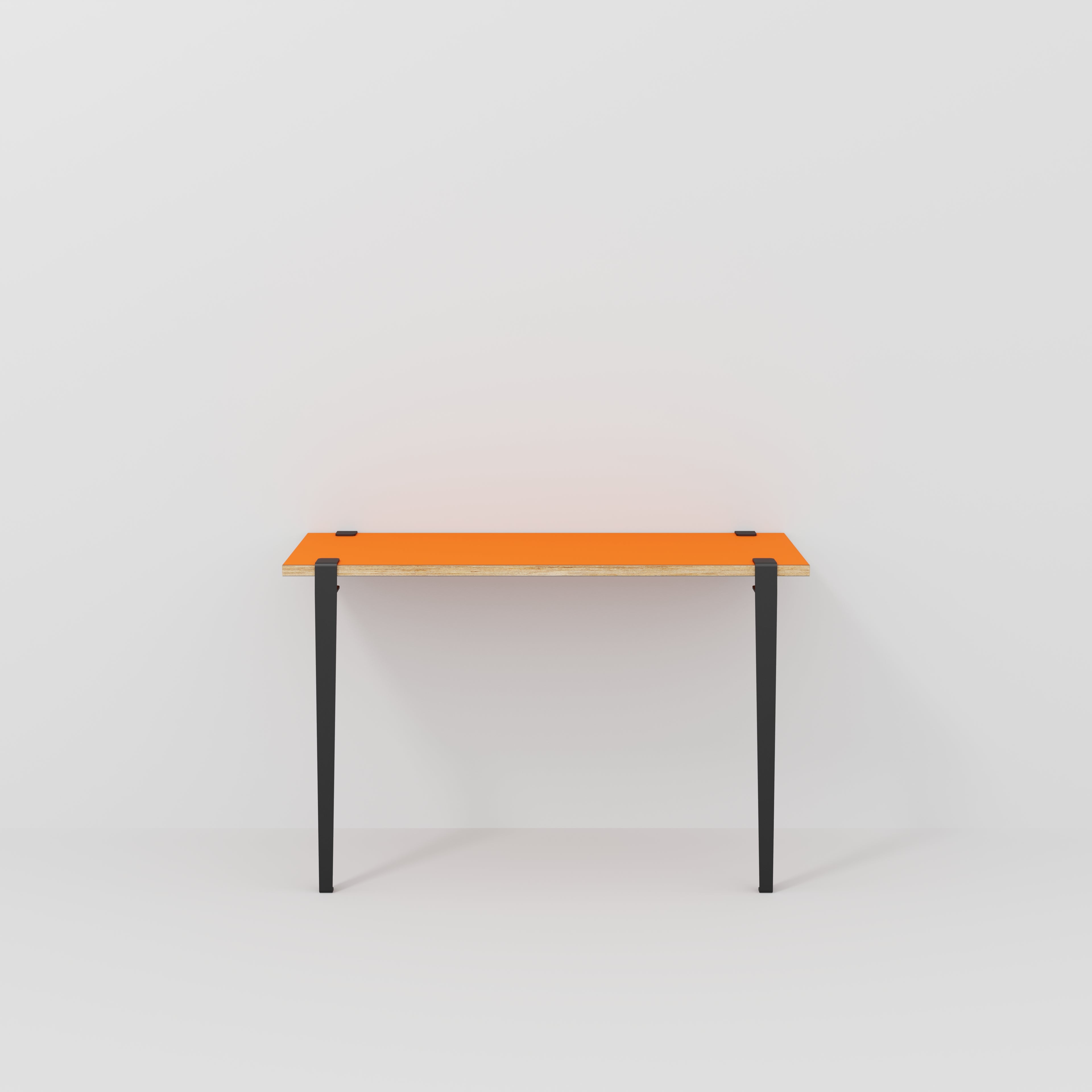 Wall Desk with Black Tiptoe Legs and Brackets - Formica Levante Orange - 1200(w) x 400(d) x 750(h)