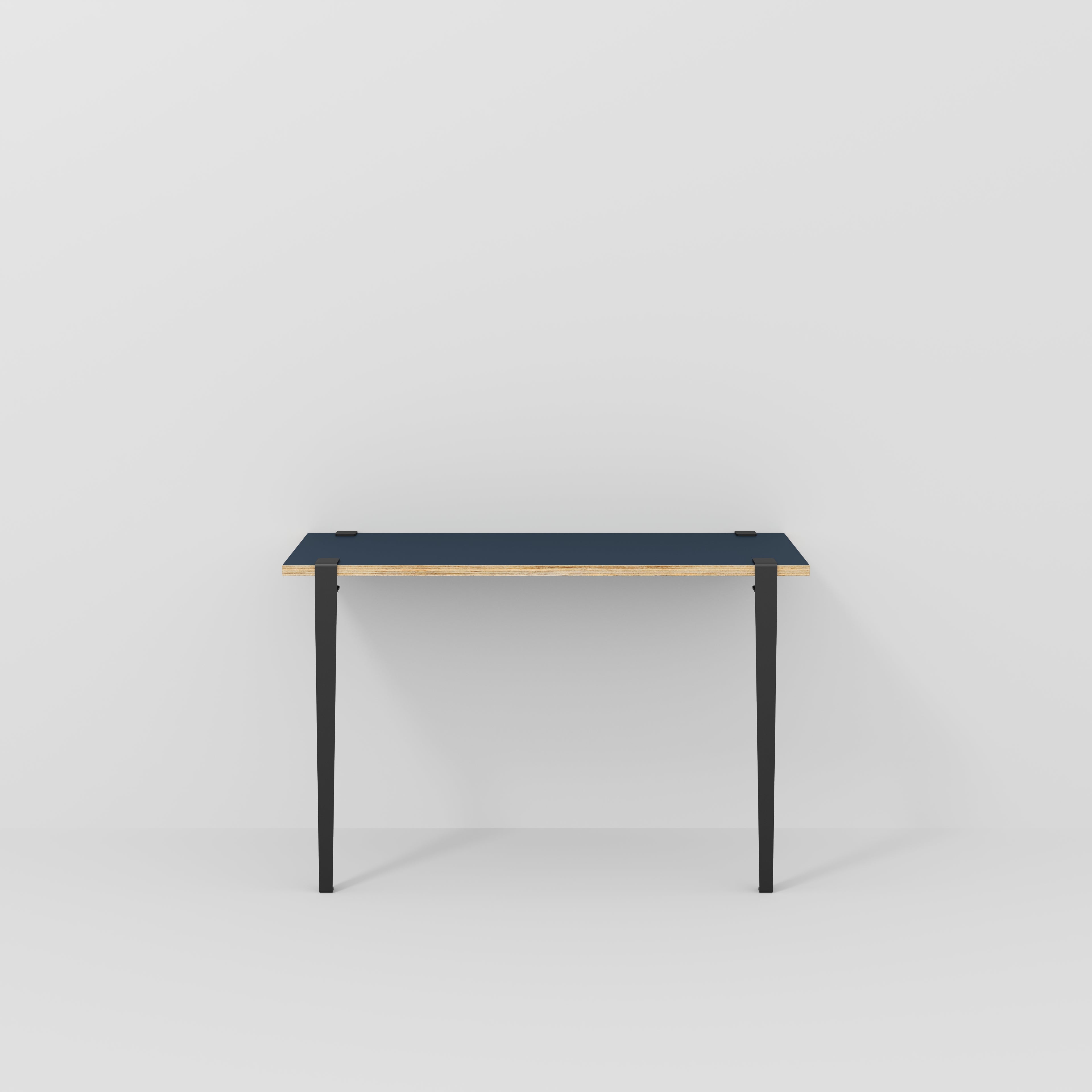 Wall Desk with Black Tiptoe Legs and Brackets - Formica Night Sea Blue - 1200(w) x 400(d) x 750(h)