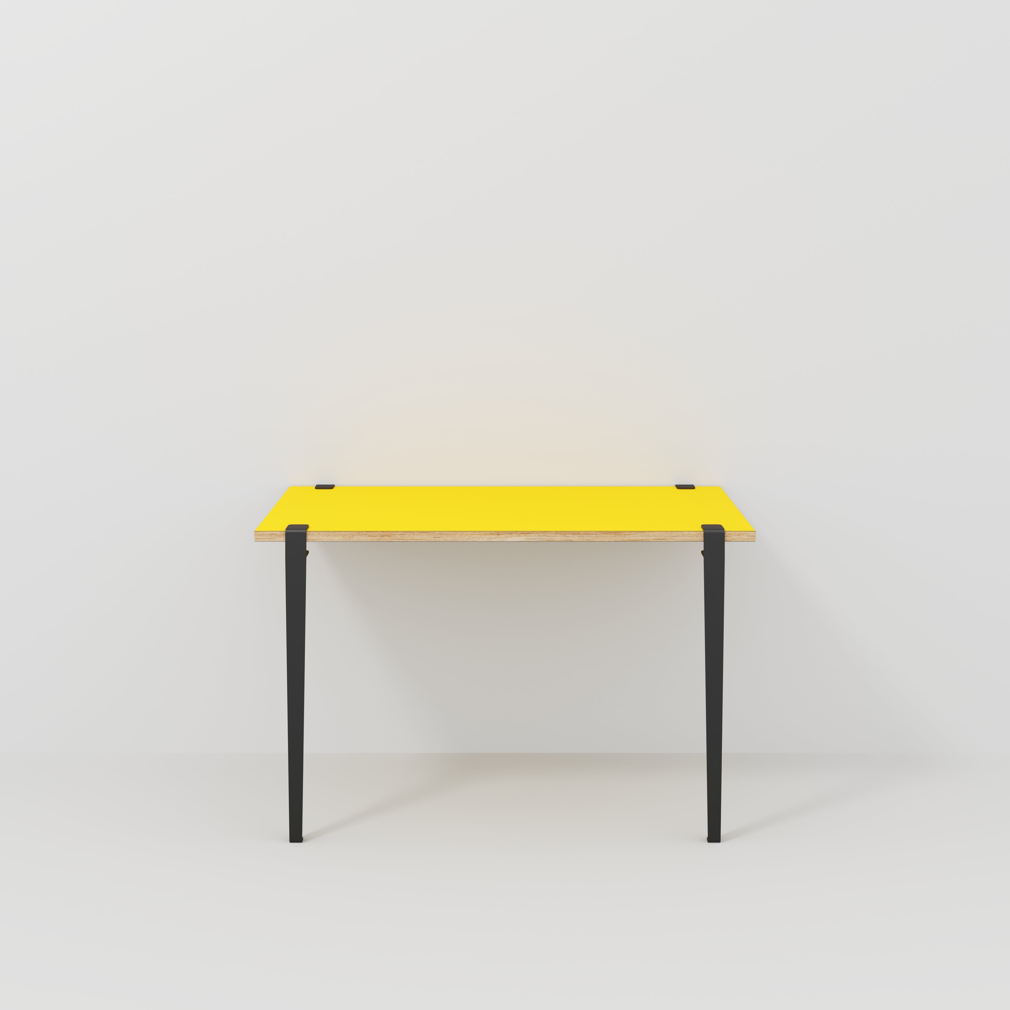 Wall Desk with Black Tiptoe Legs and Brackets - Formica Chrome Yellow - 1200(w) x 600(d) x 750(h)