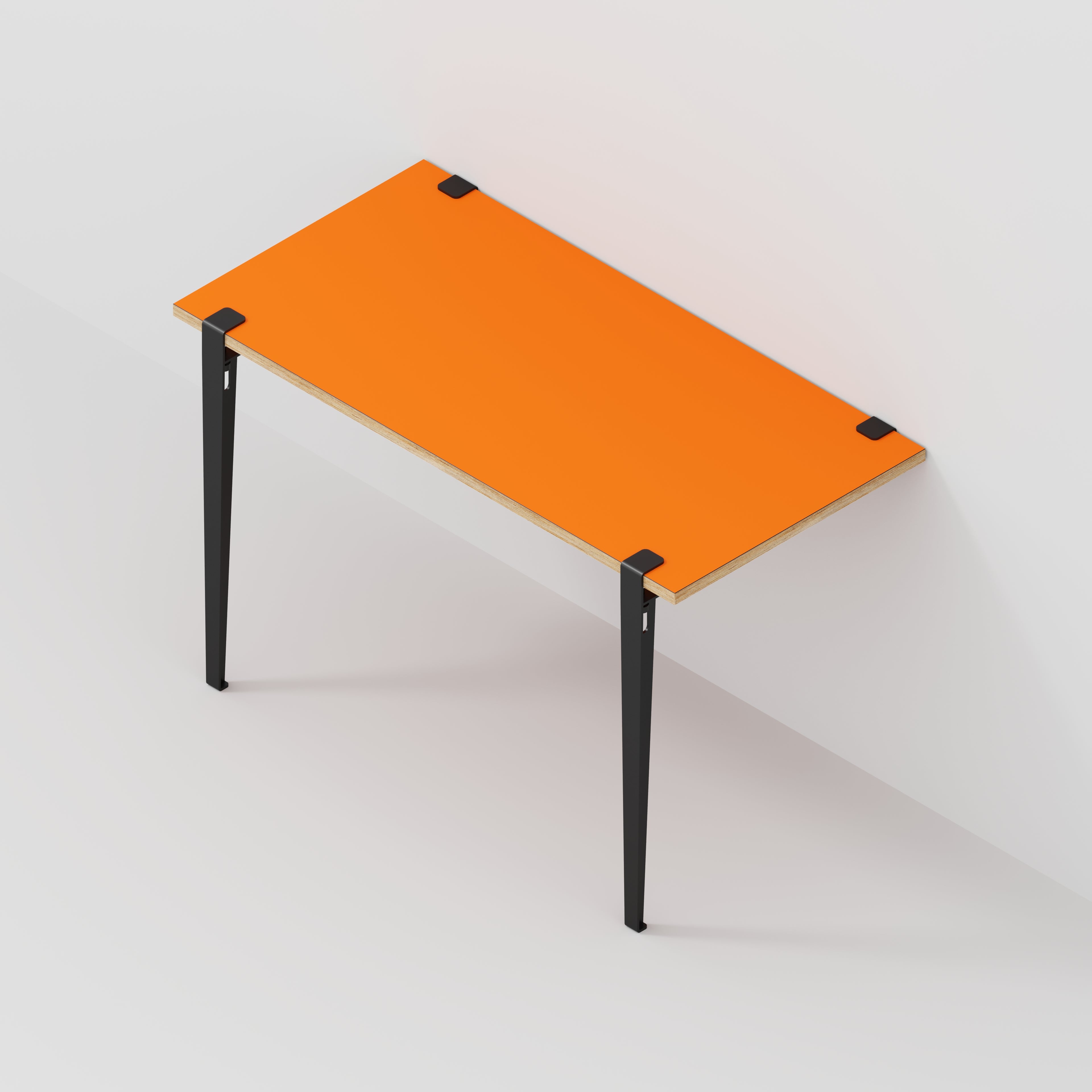 Wall Desk with Black Tiptoe Legs and Brackets - Formica Levante Orange - 1200(w) x 600(d) x 750(h)