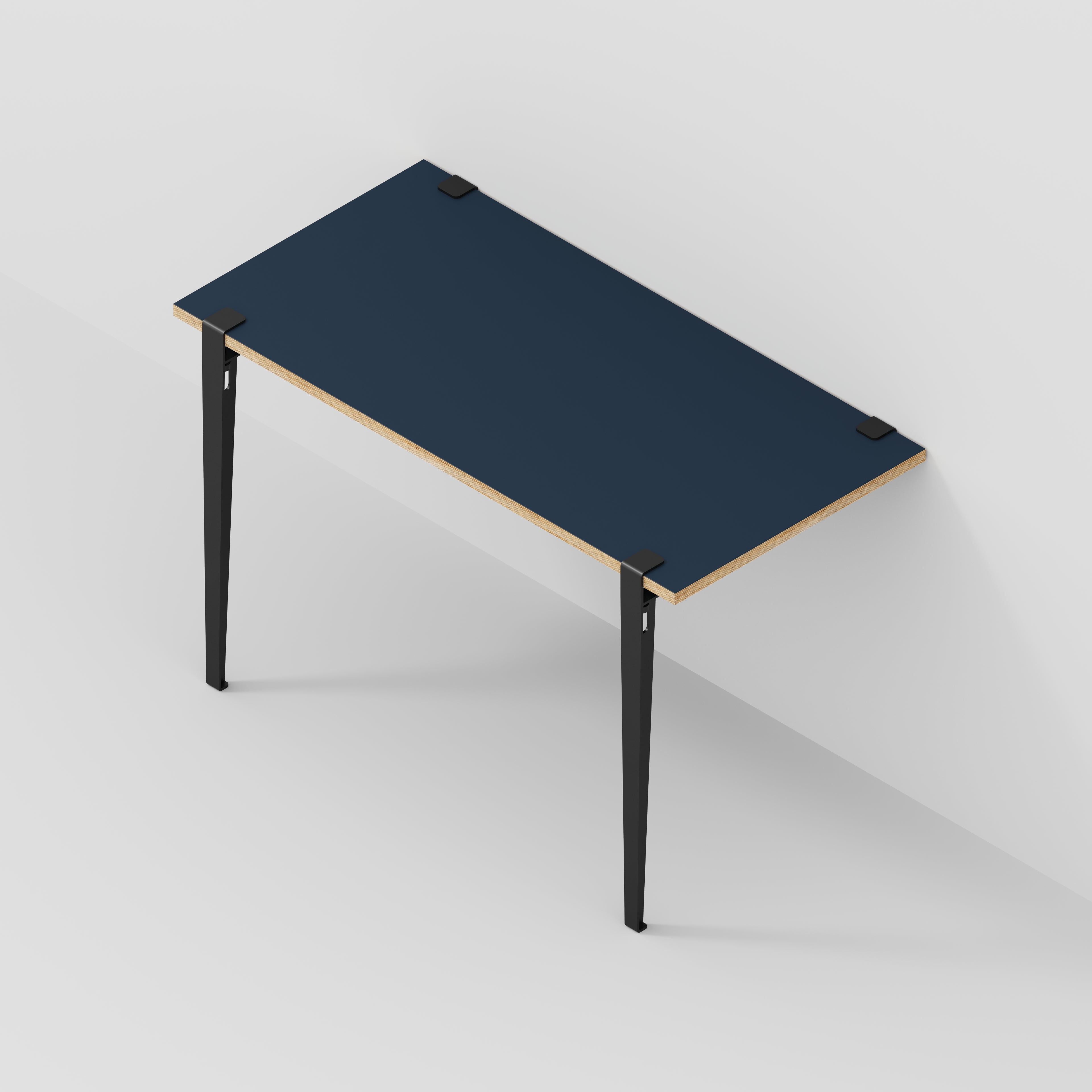 Wall Desk with Black Tiptoe Legs and Brackets - Formica Night Sea Blue - 1200(w) x 600(d) x 750(h)