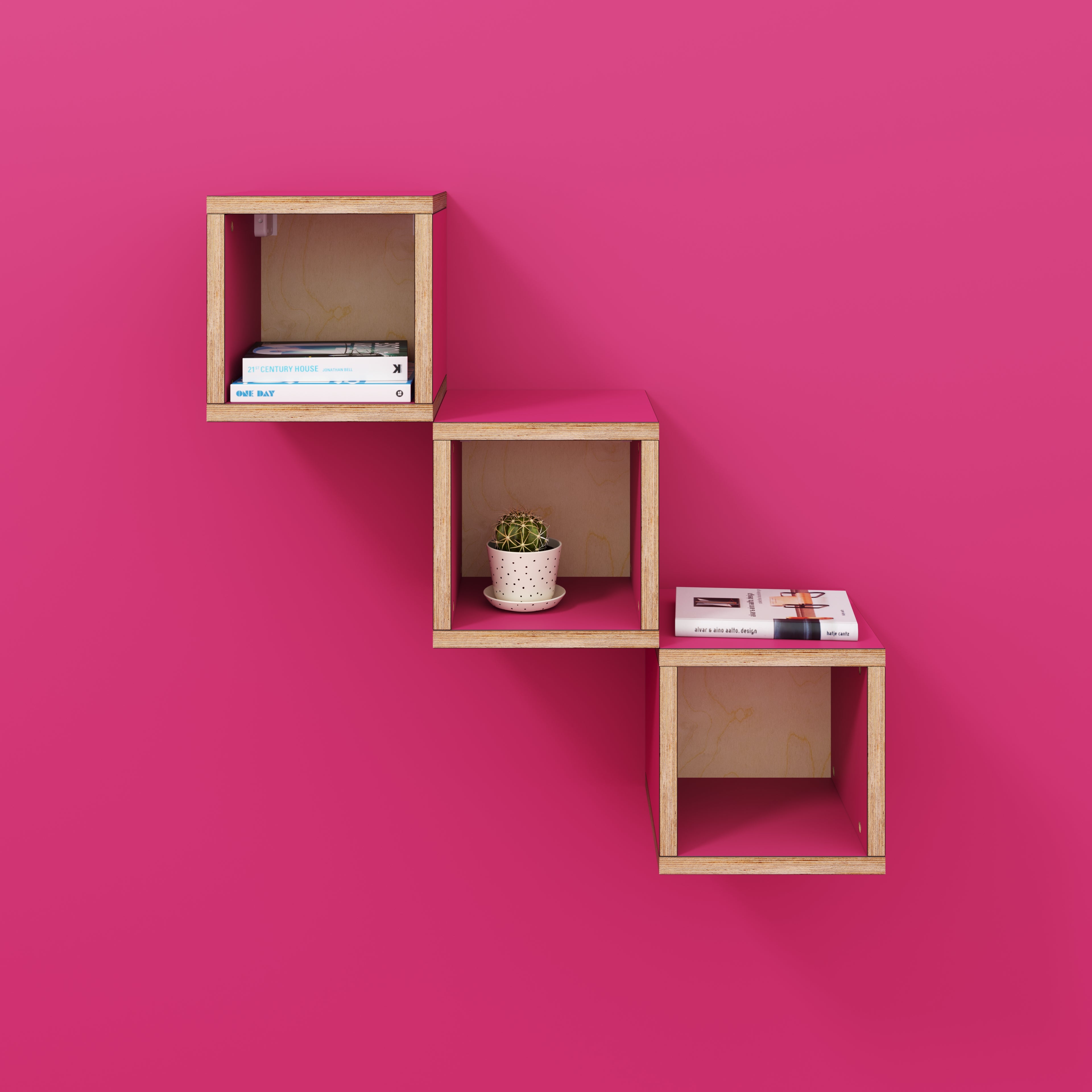 Wall Hung Box Storage - Formica Juicy Pink - 300(w) x 300(d) x 300(h)