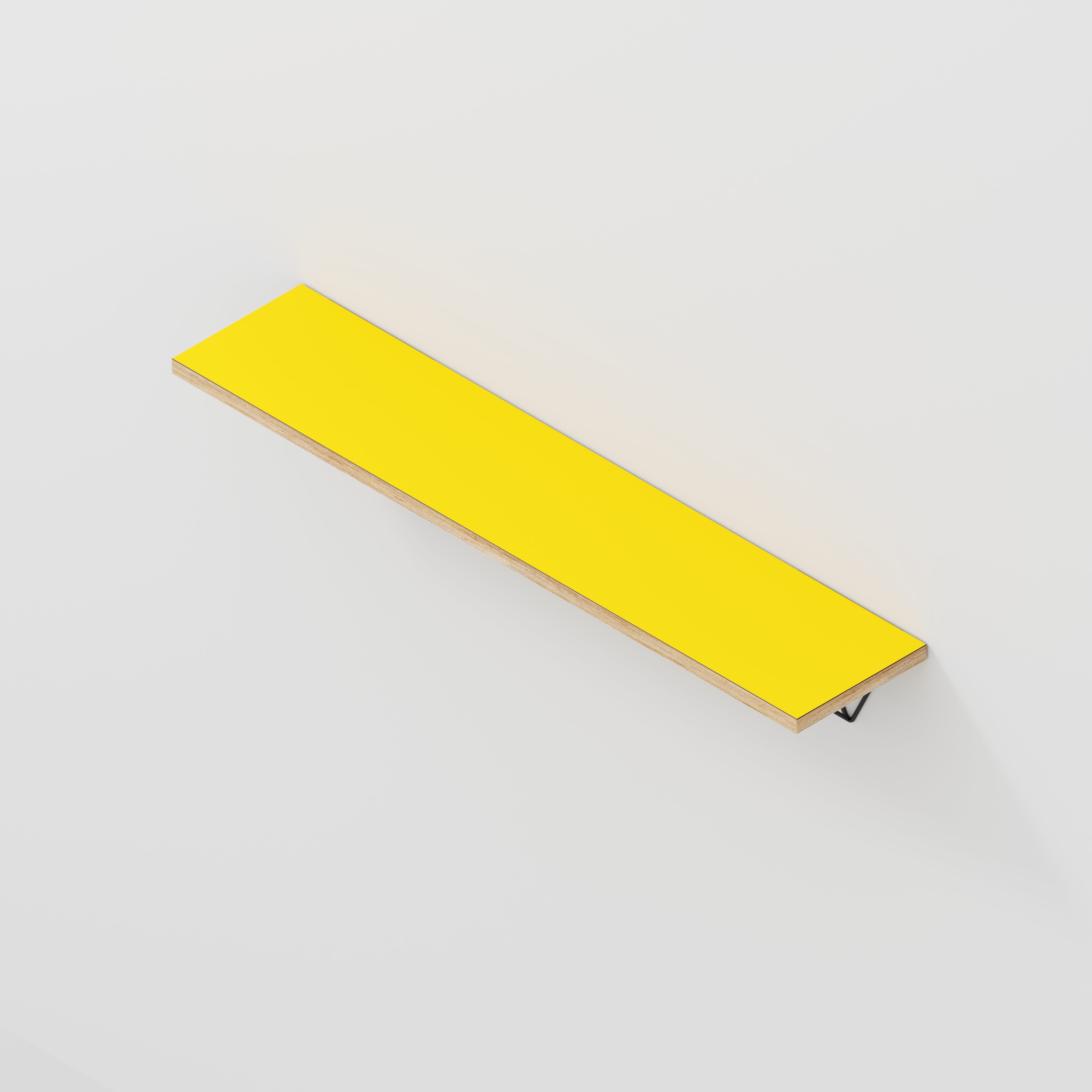 Wall Shelf with Prism Brackets - Formica Chrome Yellow - 1200(w) x 250(d)