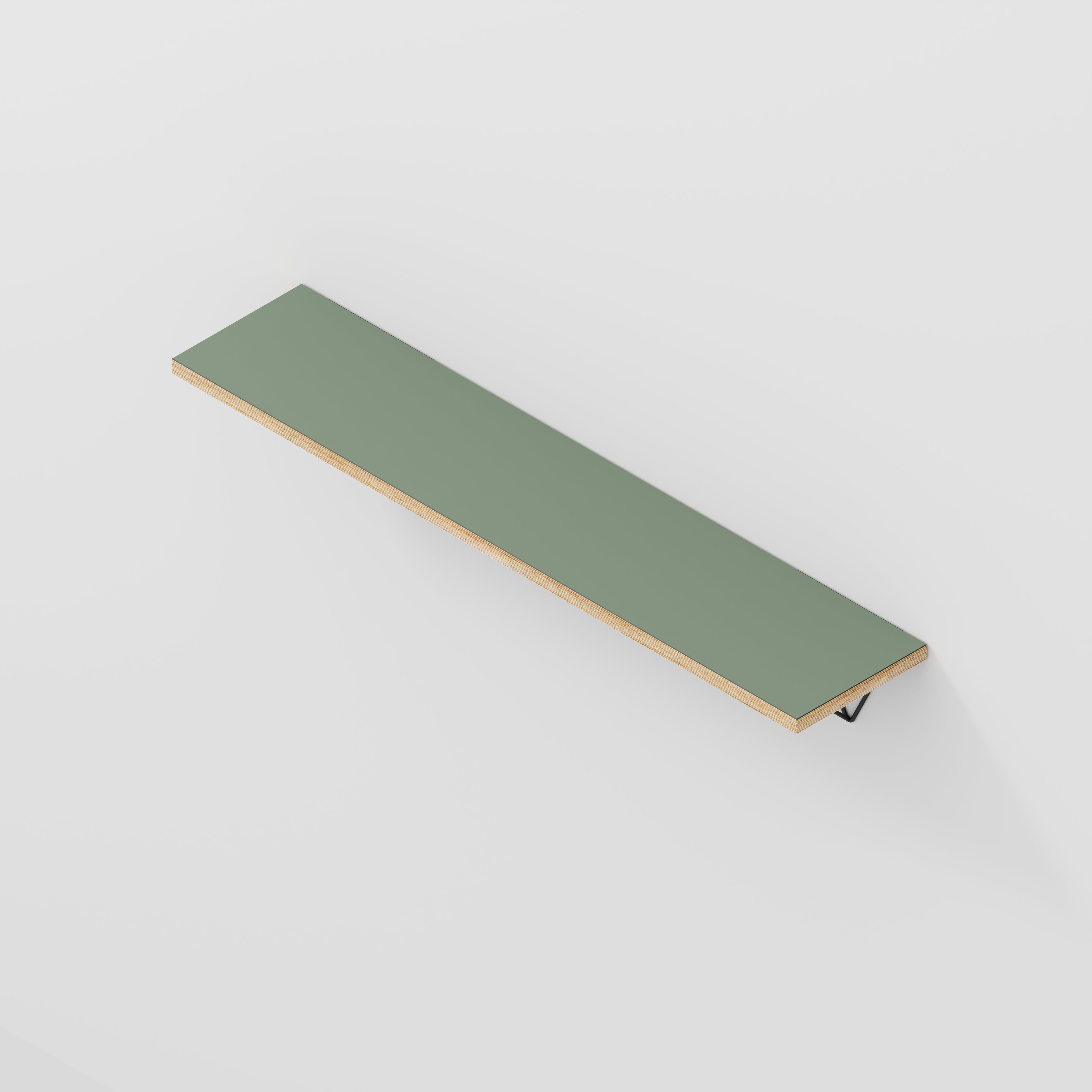 Wall Shelf with Prism Brackets - Formica Green Slate - 1200(w) x 250(d)