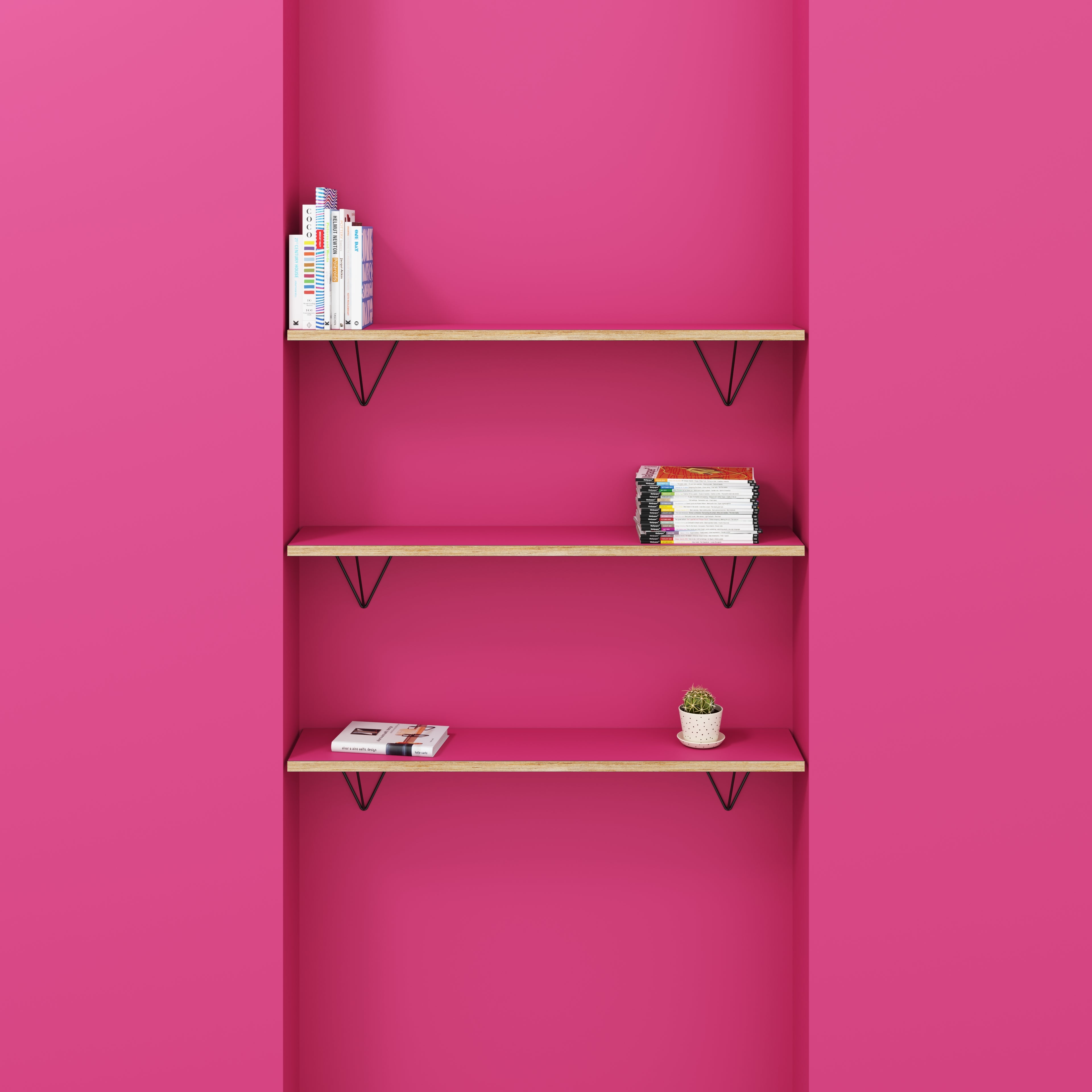 Wall Shelf with Prism Brackets - Formica Juicy Pink - 1200(w) x 250(d)