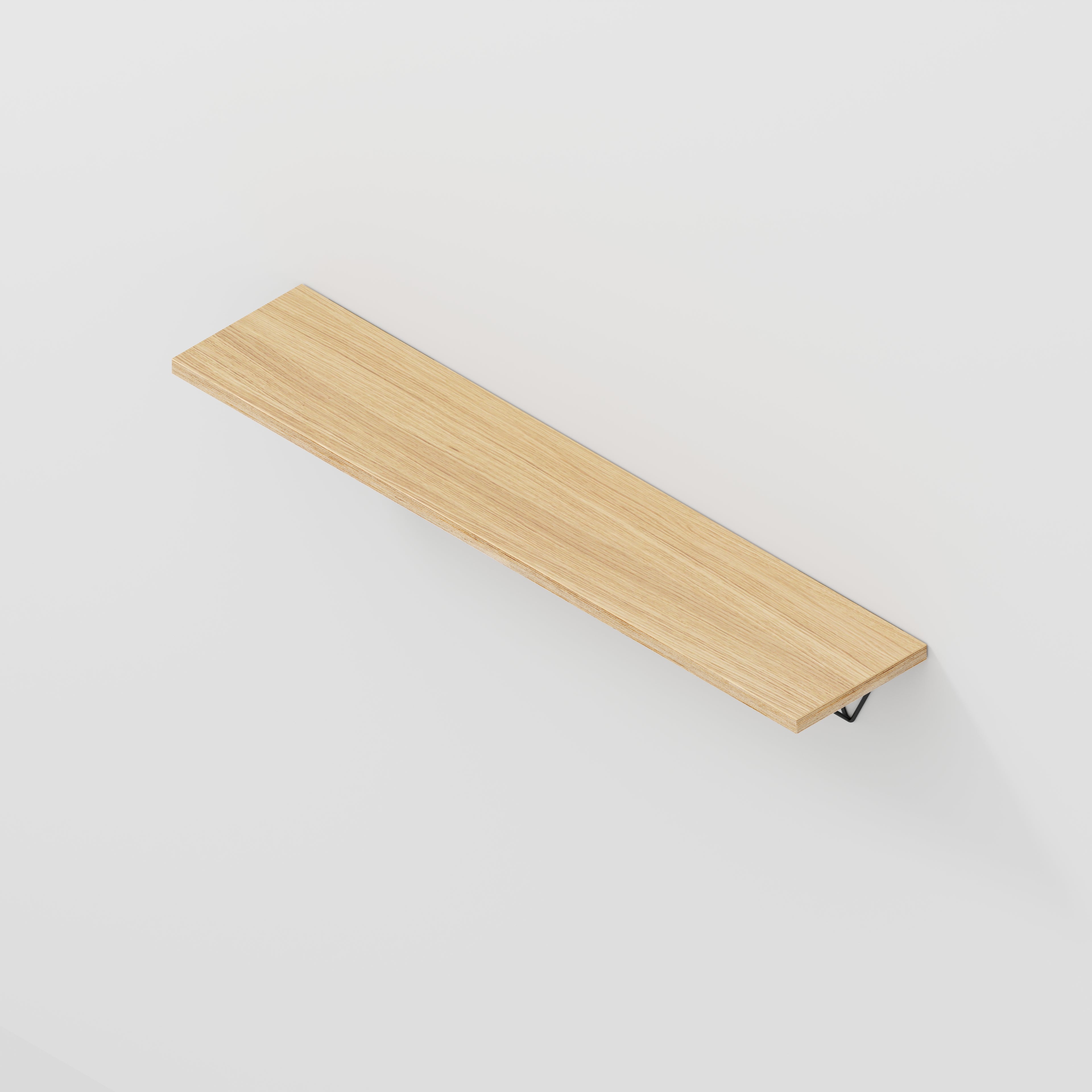 Wall Shelf with Prism Brackets - Plywood Oak - 1200(w) x 250(d)