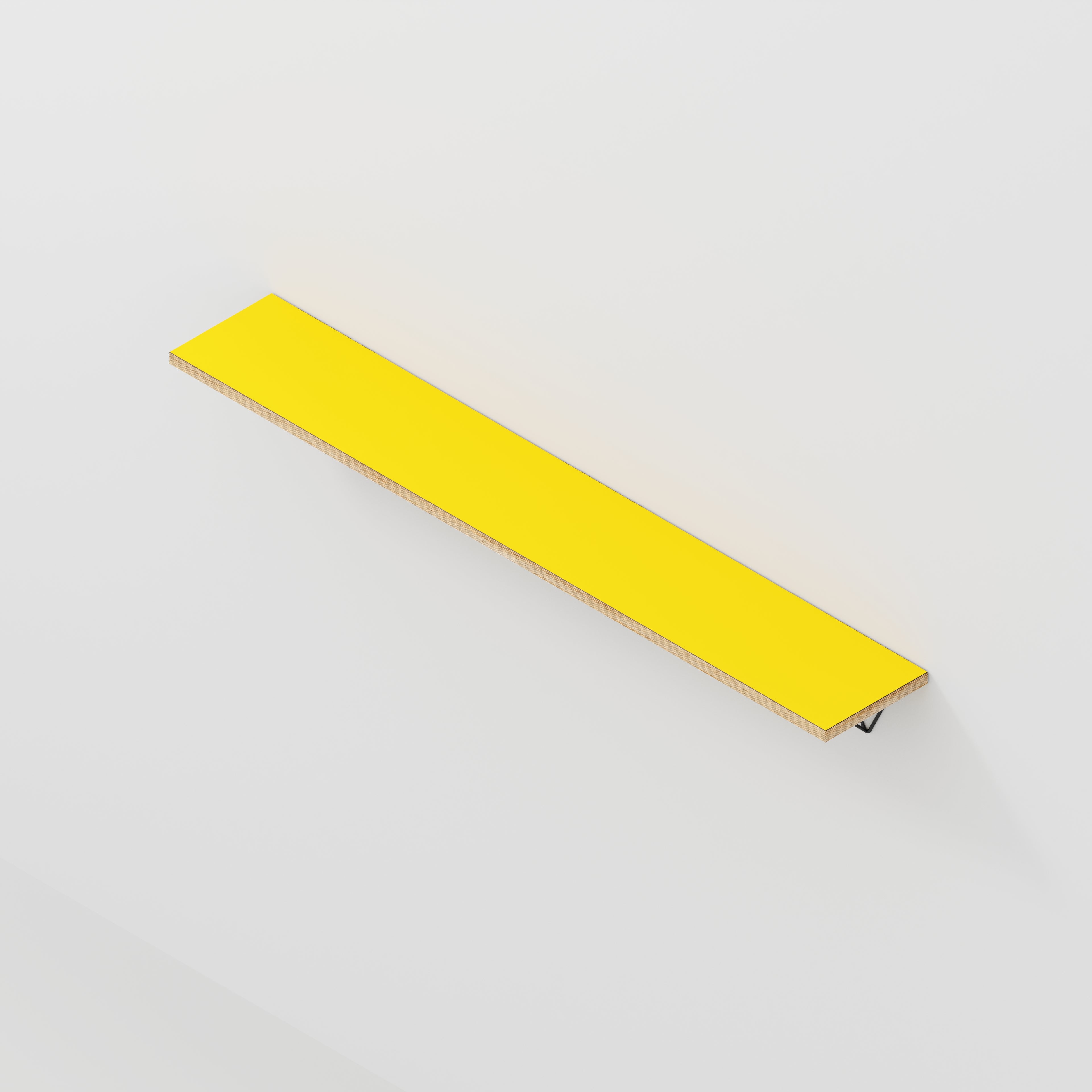 Wall Shelf with Prism Brackets - Formica Chrome Yellow - 1600(w) x 250(d)