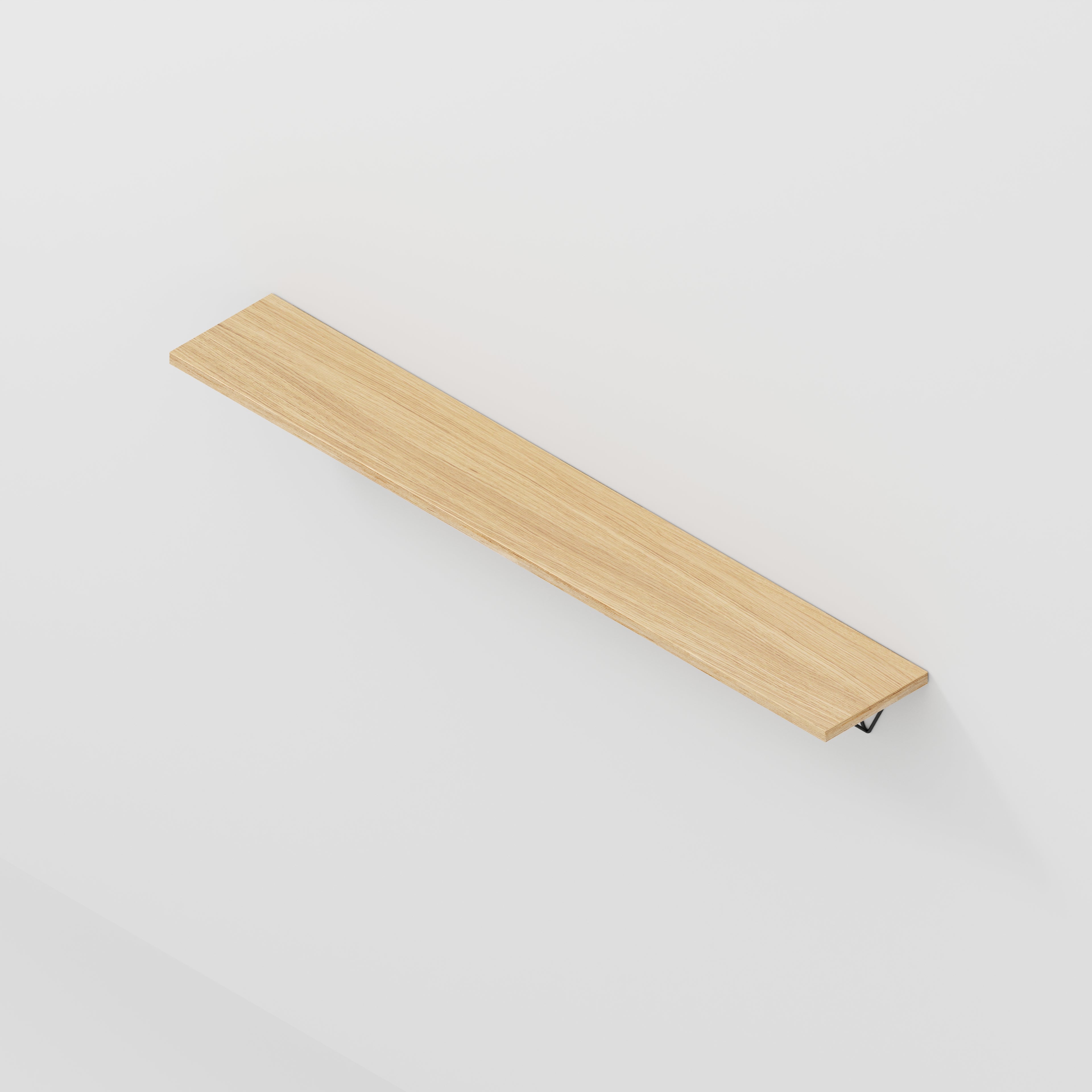 Wall Shelf with Prism Brackets - Plywood Oak - 1600(w) x 250(d)