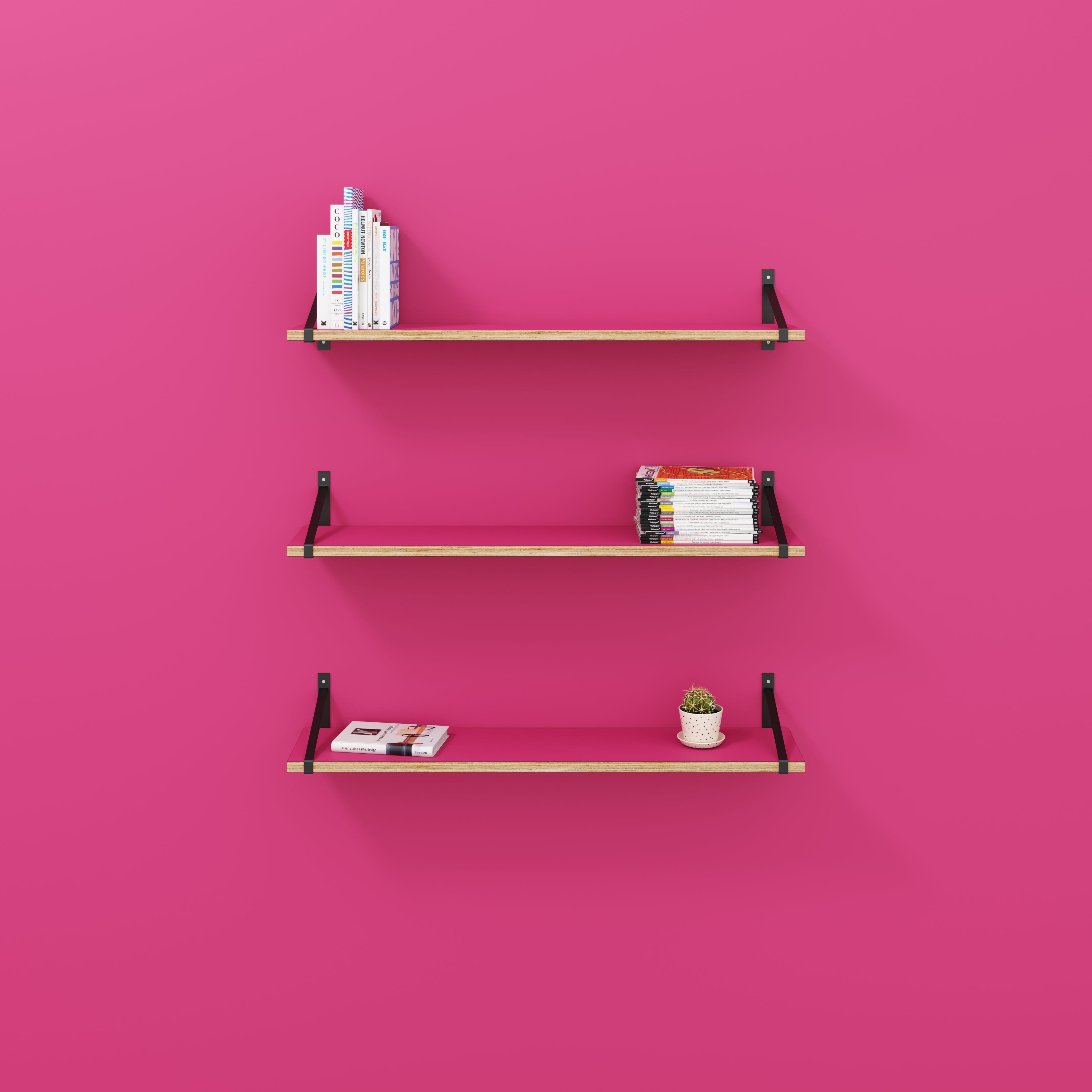 Wall Shelf with Suspense Brackets - Formica Juicy Pink - 1200(w) x 260(d)