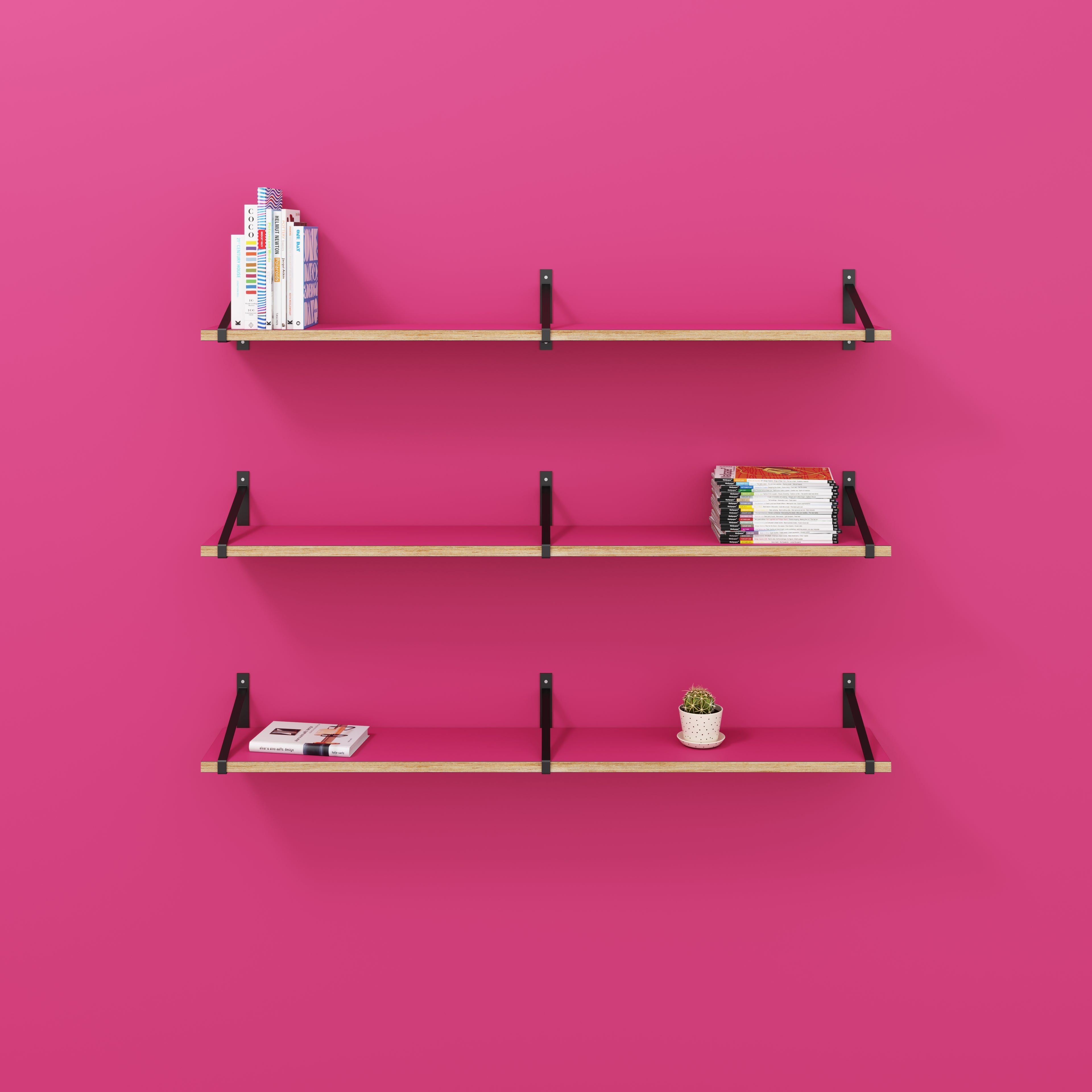 Wall Shelf with Suspense Brackets - Formica Juicy Pink - 1600(w) x 260(d)