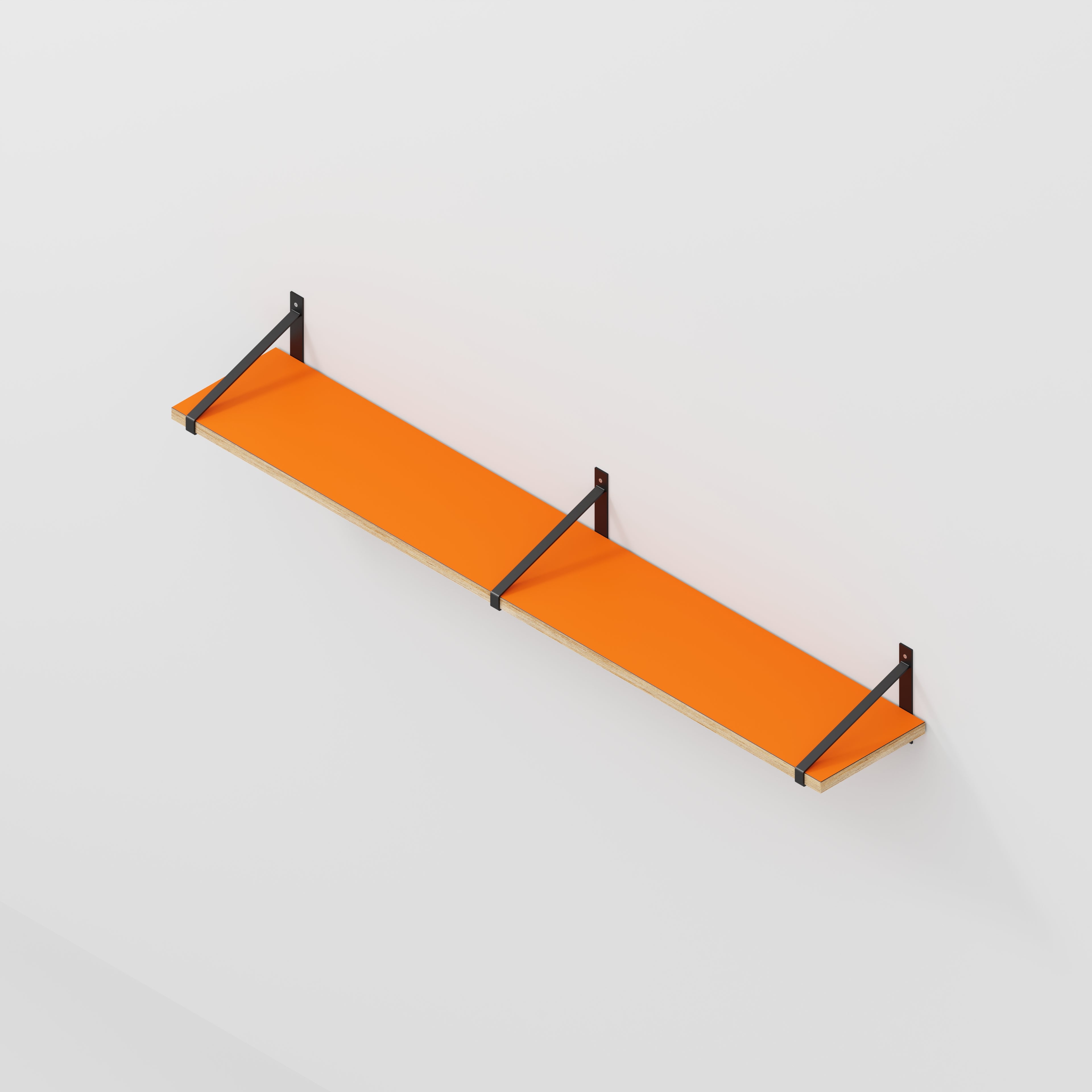 Wall Shelf with Suspense Brackets - Formica Levante Orange - 1600(w) x 260(d)