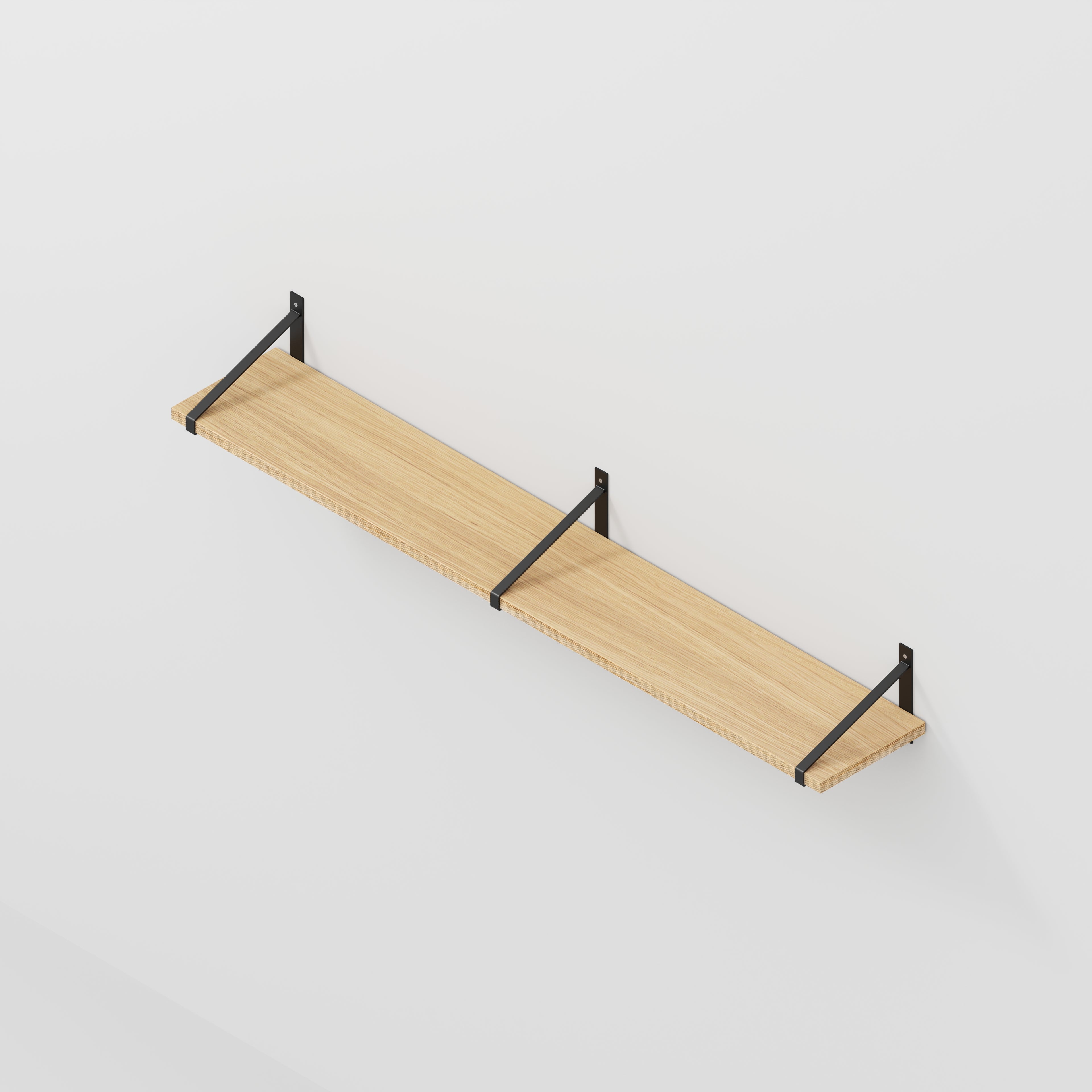 Wall Shelf with Suspense Brackets - Plywood Oak - 1600(w) x 260(d)