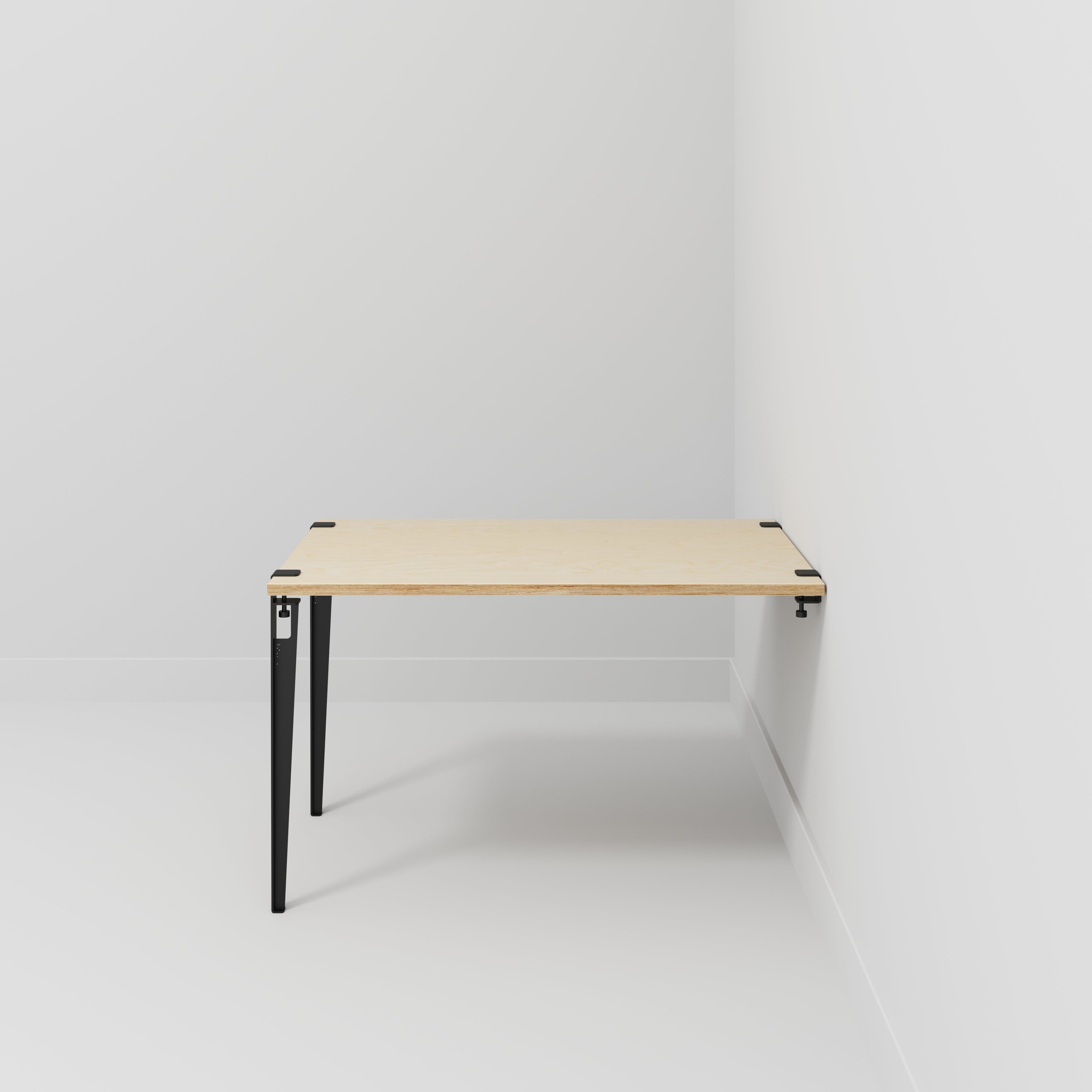 Custom Plywood Wall Table with Tiptoe Legs and Wall Brackets