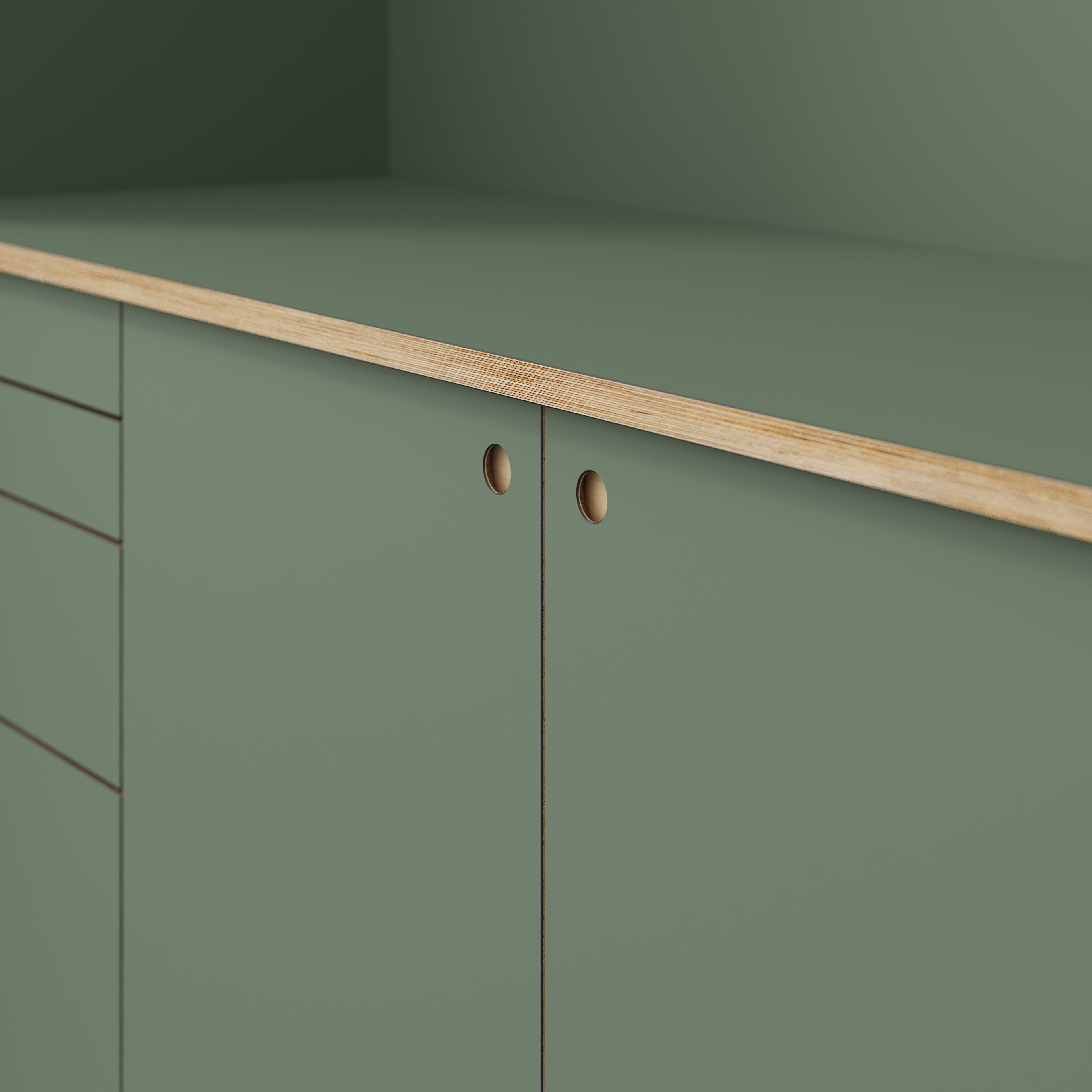 Plywood Worktop - Formica Green Slate - 2400(w) x 635(d)