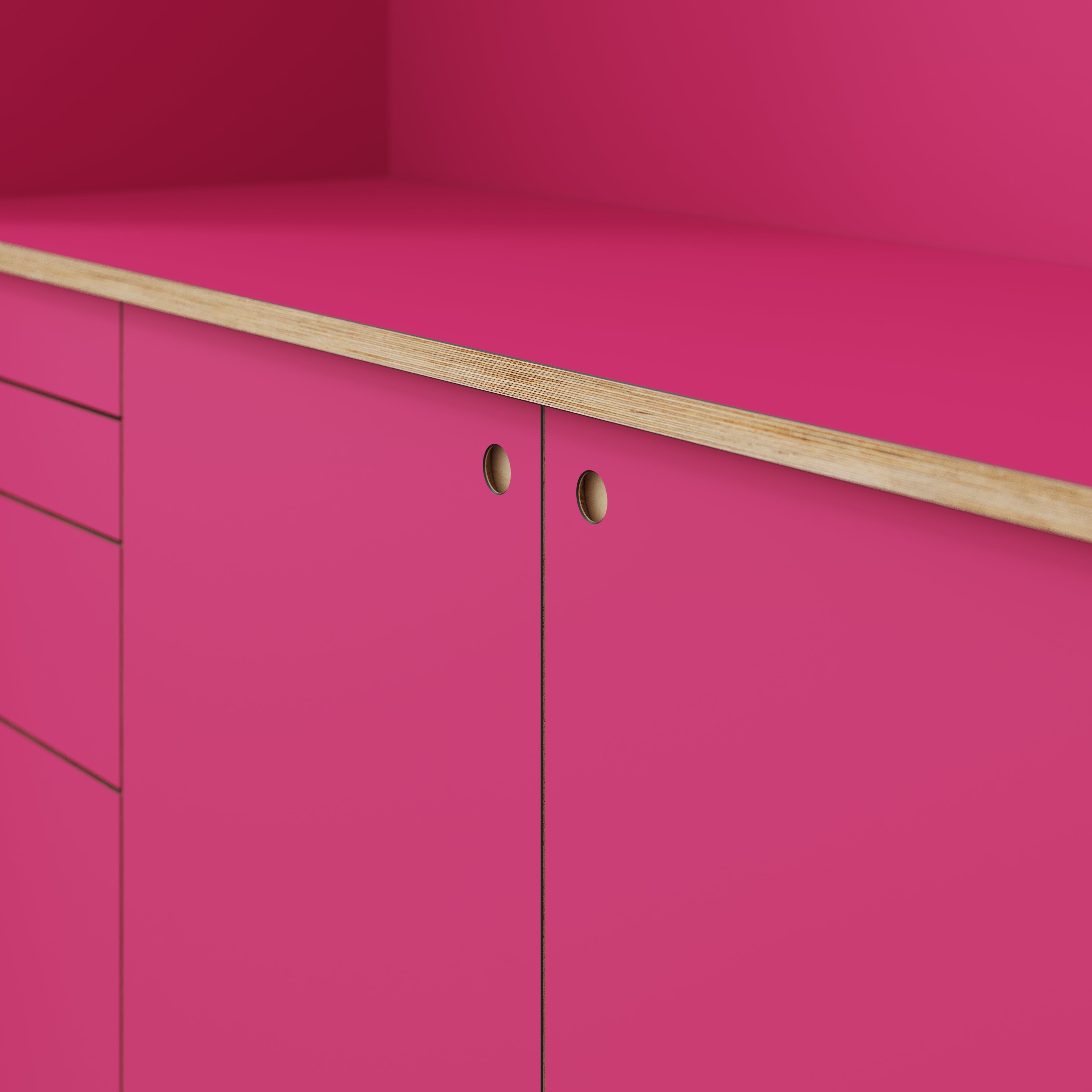 Plywood Worktop - Formica Juicy Pink - 2400(w) x 635(d)