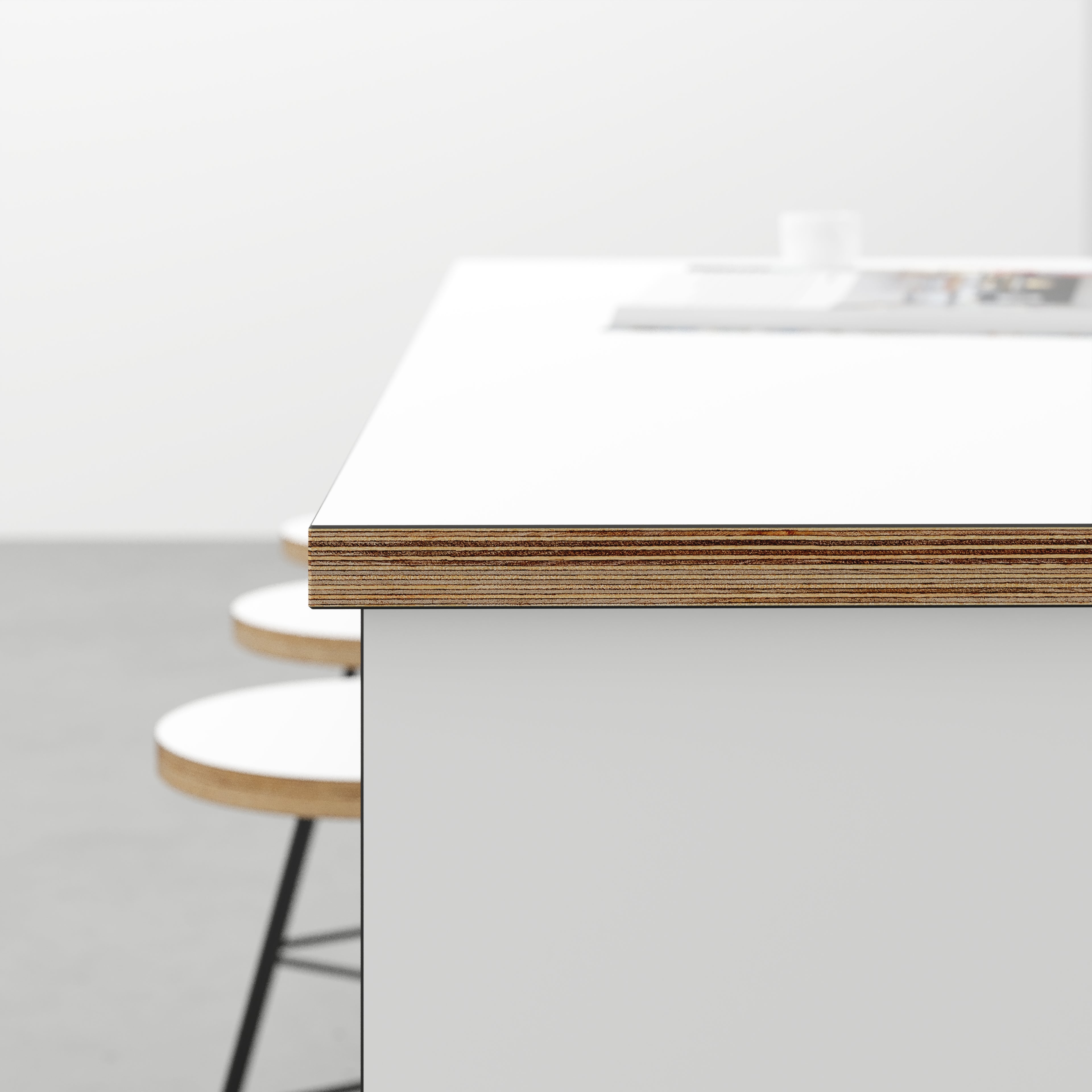 Plywood Worktop - Formica White - 2400(w) x 900(d)