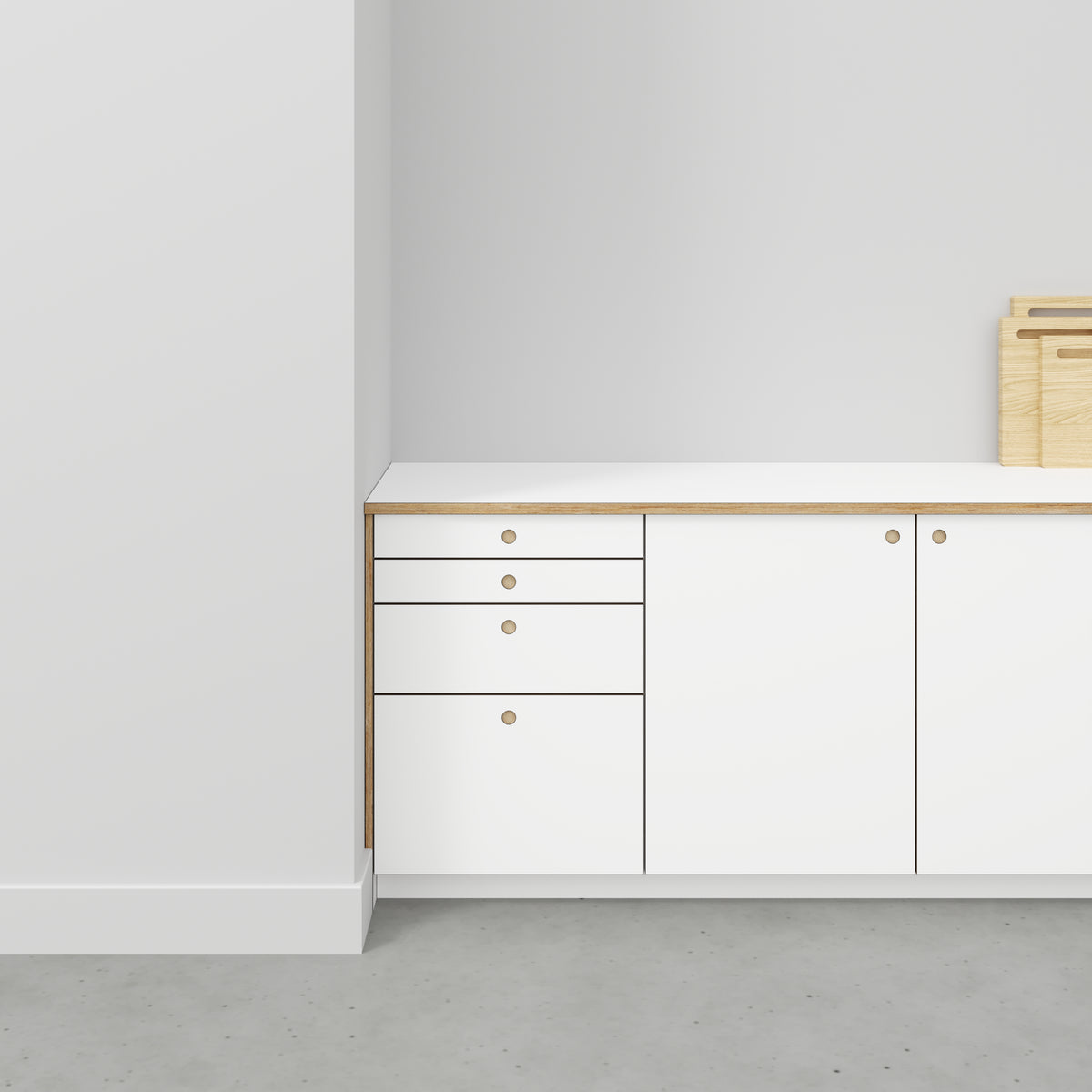 Plywood Worktop - Formica White - 3000(w) x 635(d)