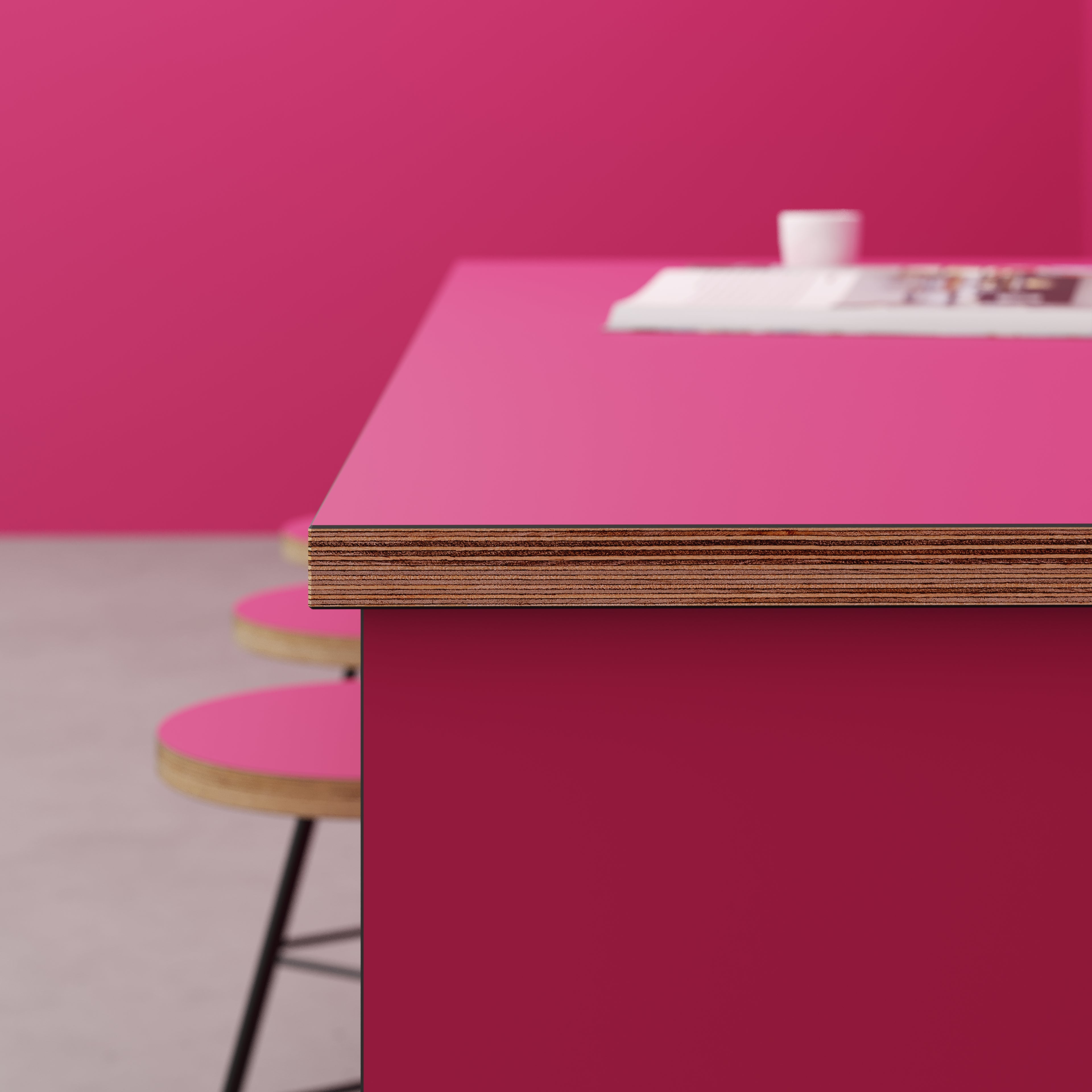 Plywood Worktop Formica Juicy Pink 3000(w) x 900(d) Made in Ply