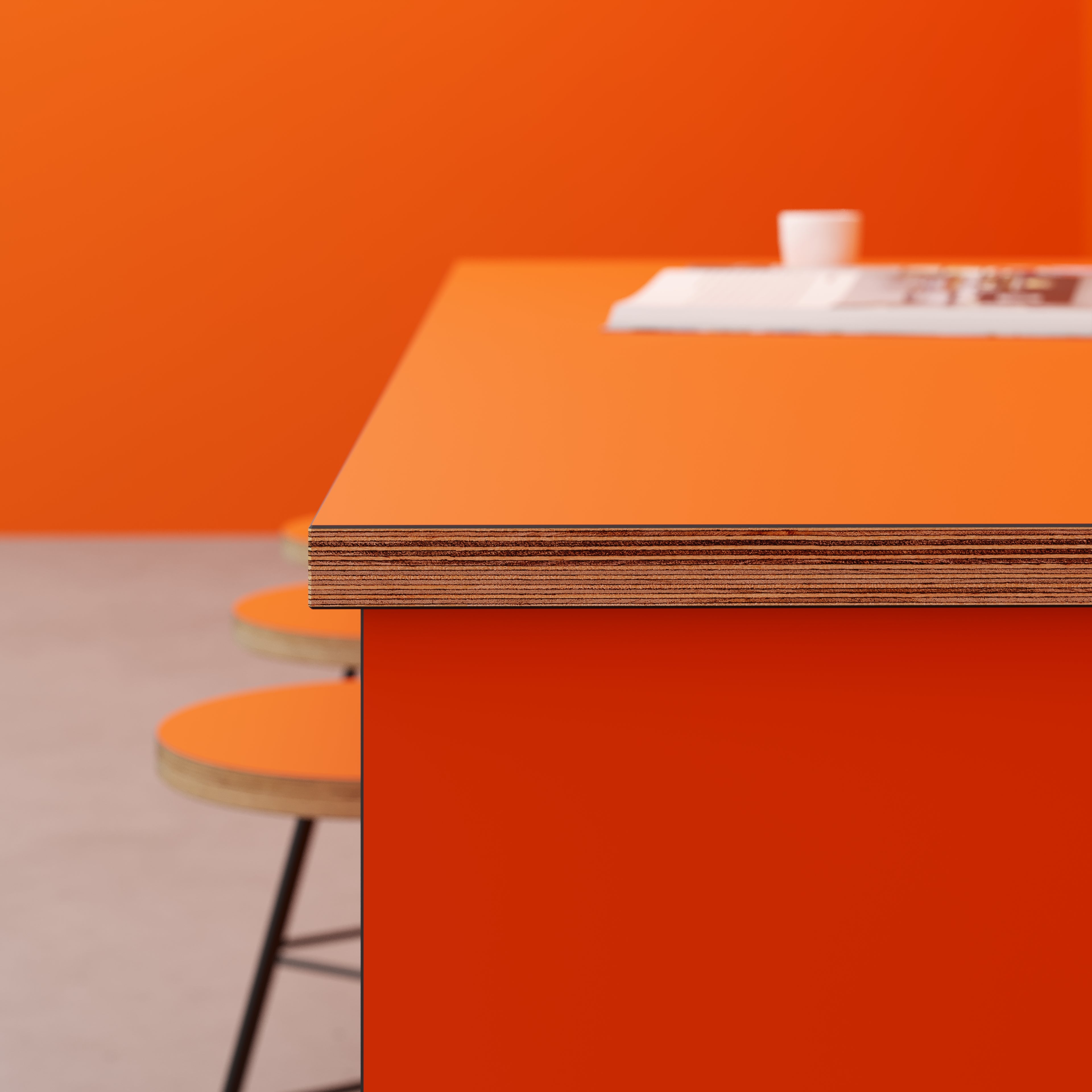 Plywood Worktop - Formica Levante Orange - 3000(w) x 900(d)