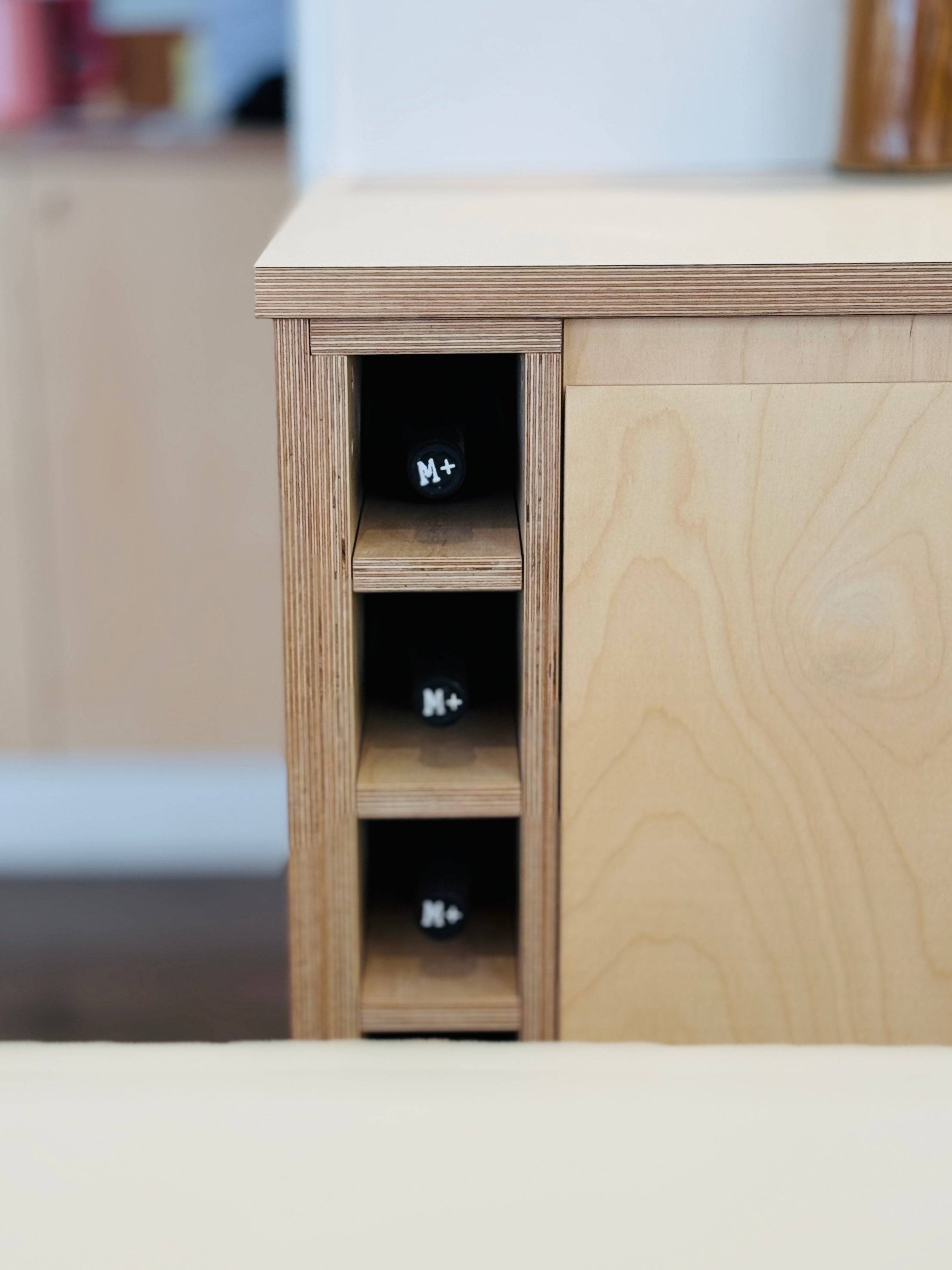 custom plywood kitchen wine rack