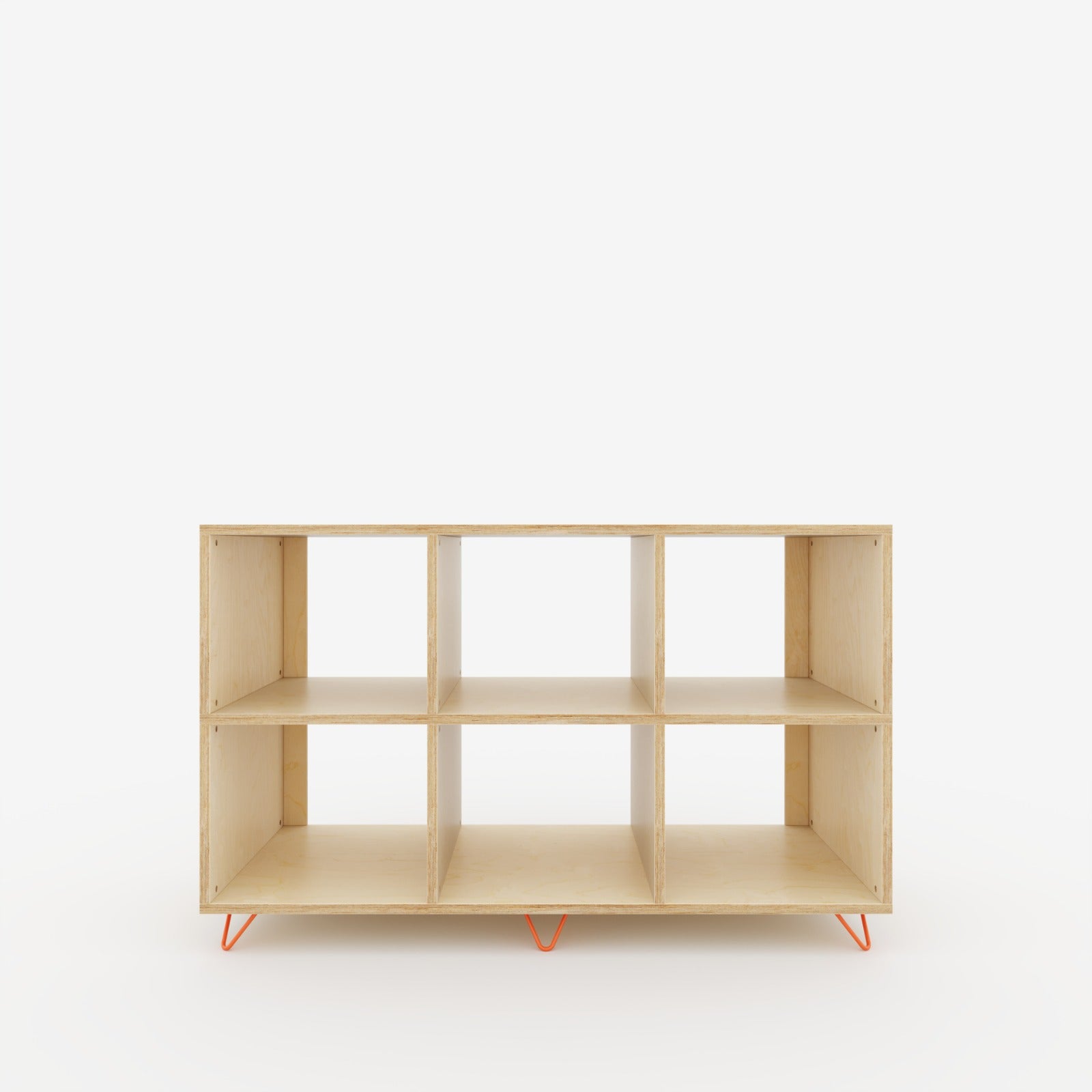 birch plywood open shelves