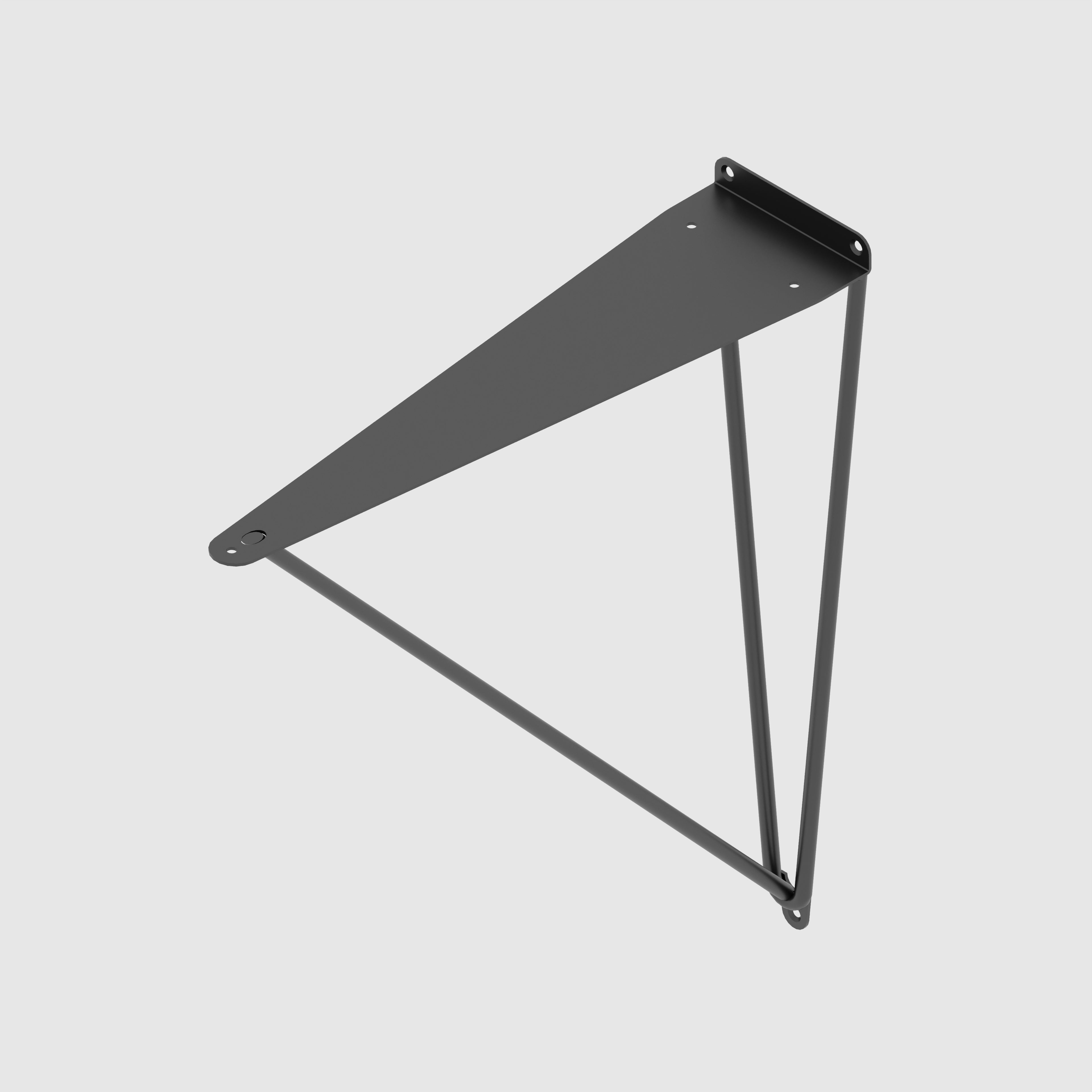 Wall Desk with Black Prism Brackets - Formica Diamond Black - 1200(w) x 500(d)
