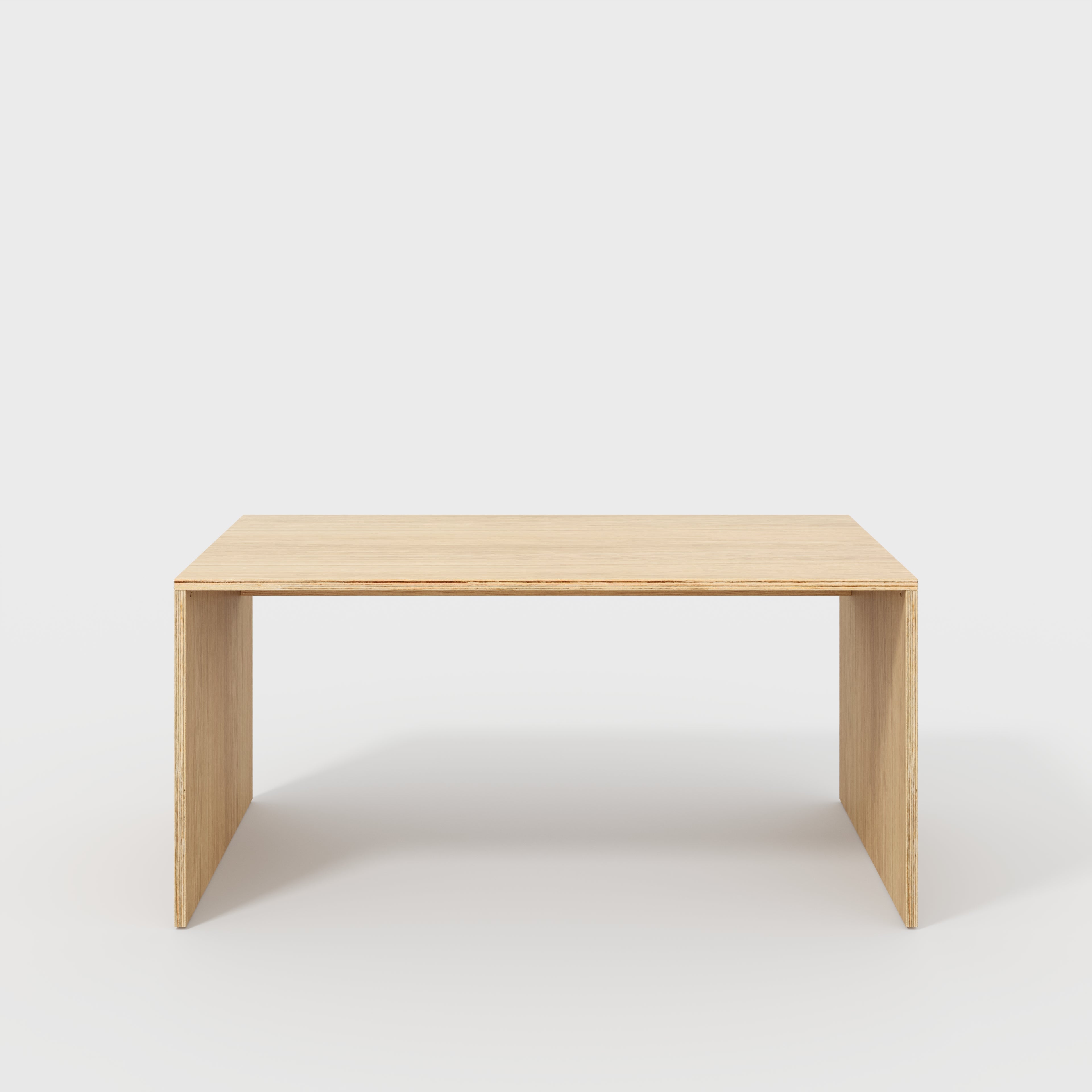 Desk with Solid Sides - Plywood Oak - 1600(w) x 800(d) x 750(h)
