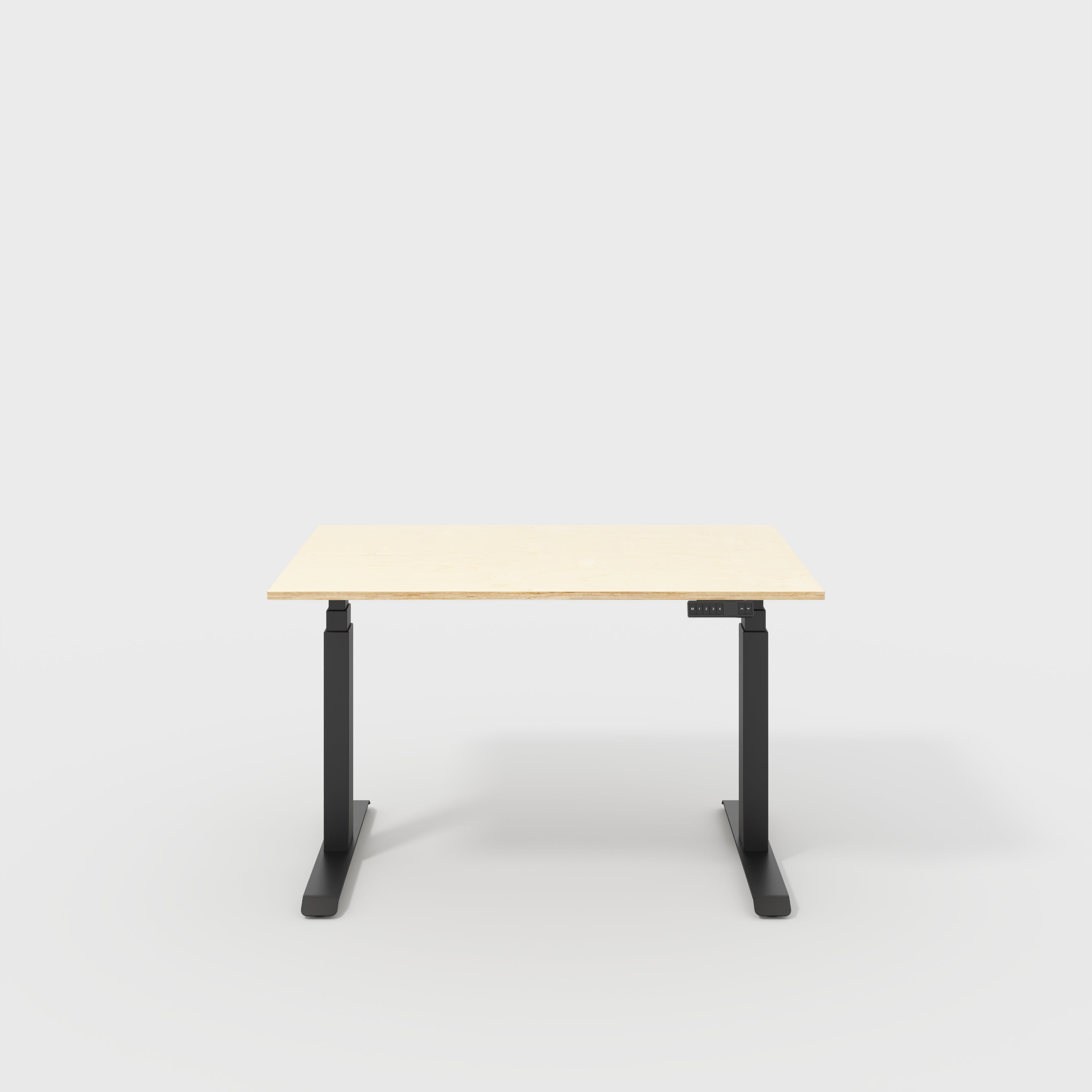 Sit Stand Desk with Black Frame - Plywood Birch - 1200(w) x 800(d)