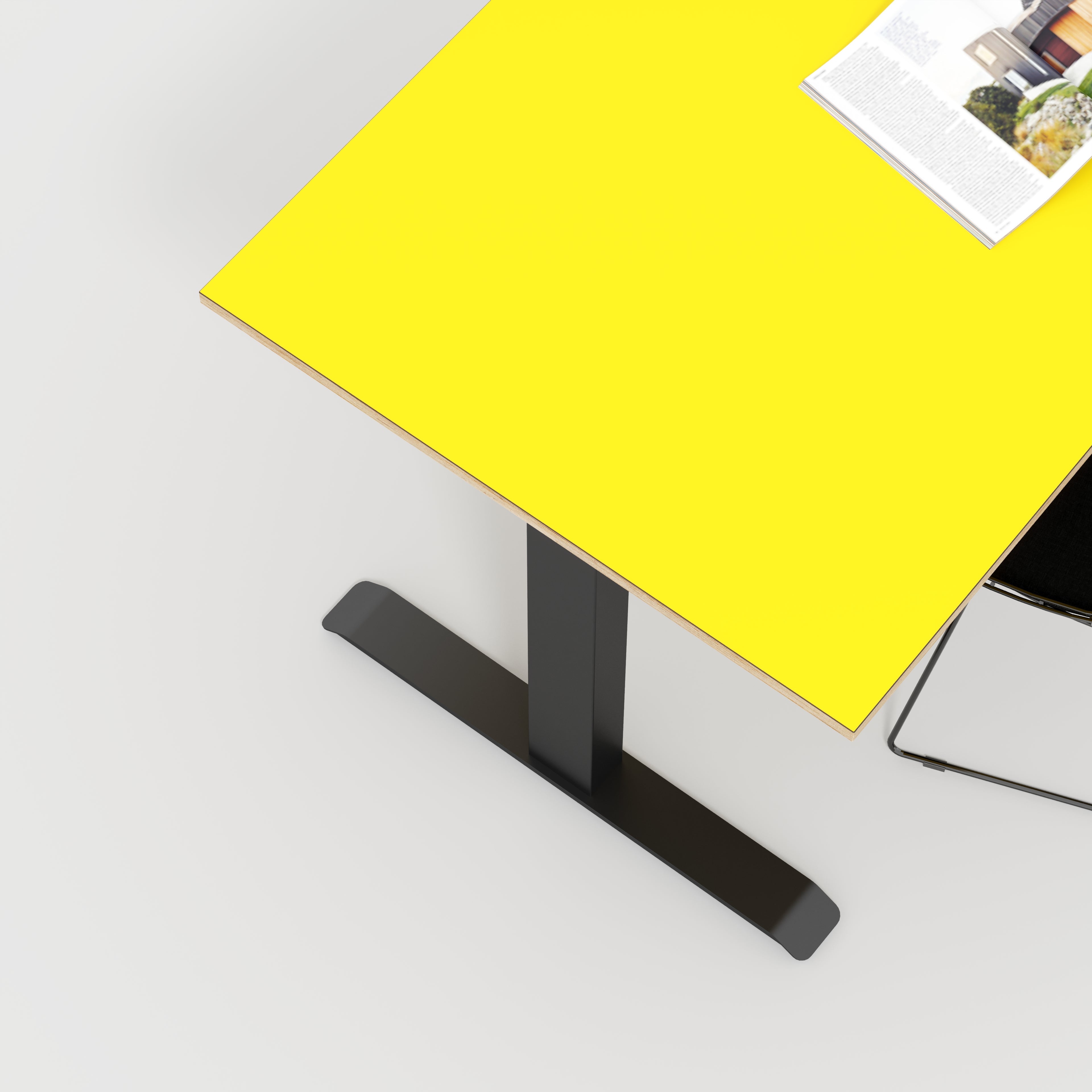 Sit Stand Desk with Black Frame - Formica Chrome Yellow - 1600(w) x 800(d)