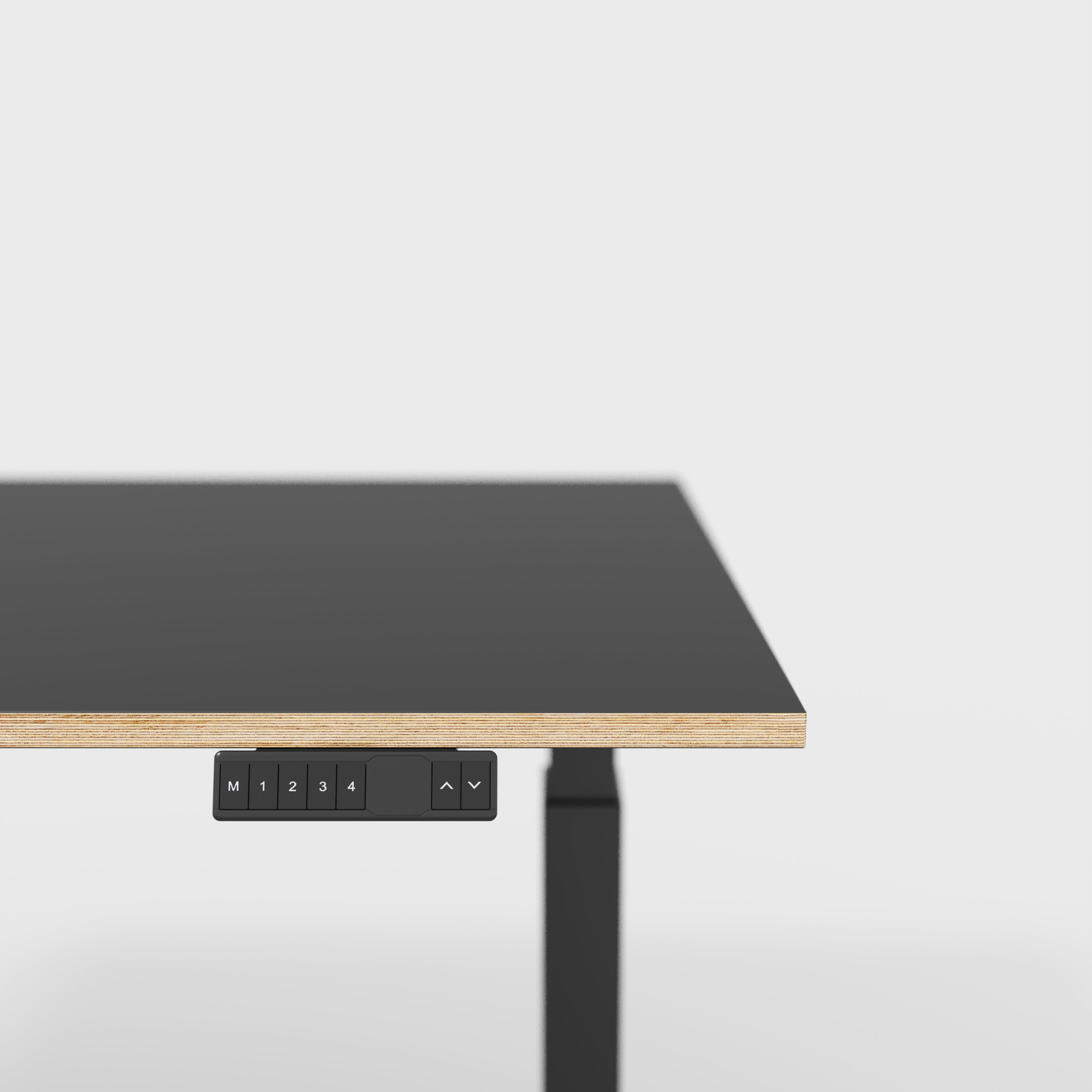 Sit Stand Desk with Black Frame - Formica Diamond Black - 1200(w) x 800(d)