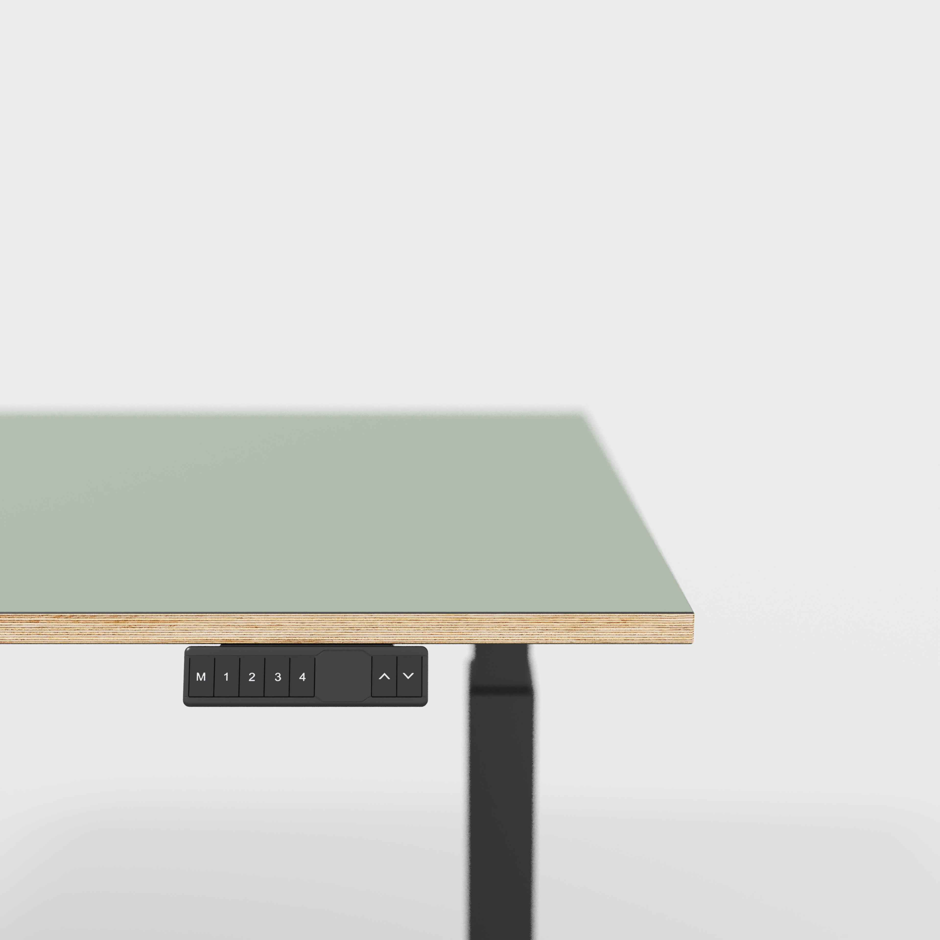 Sit Stand Desk with Black Frame - Formica Green Slate - 1600(w) x 800(d)