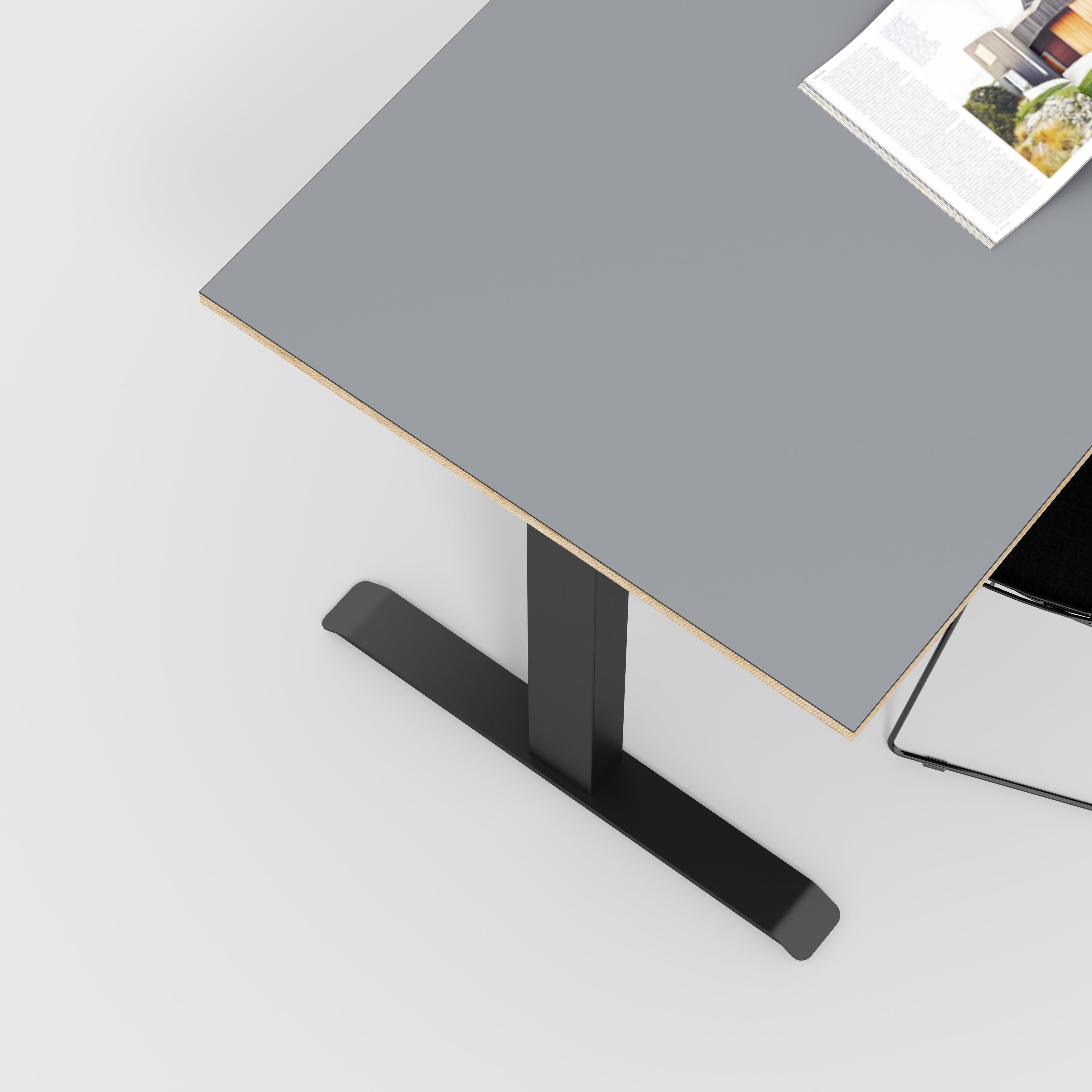 Sit Stand Desk with Black Frame - Formica Tornado Grey - 1600(w) x 800(d)